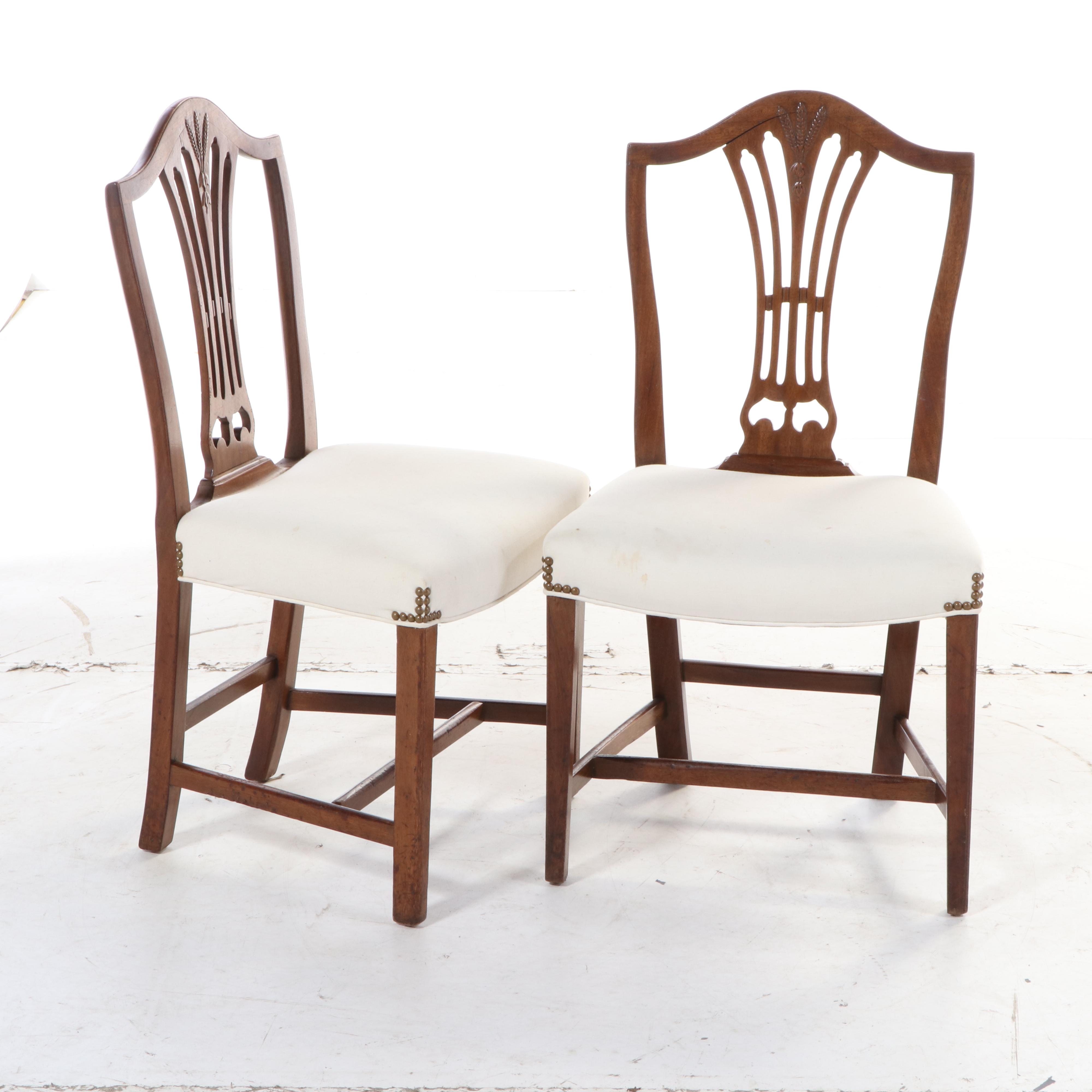 Hepplewhite Style Mahogany Dining Chairs, Mid 20th Century