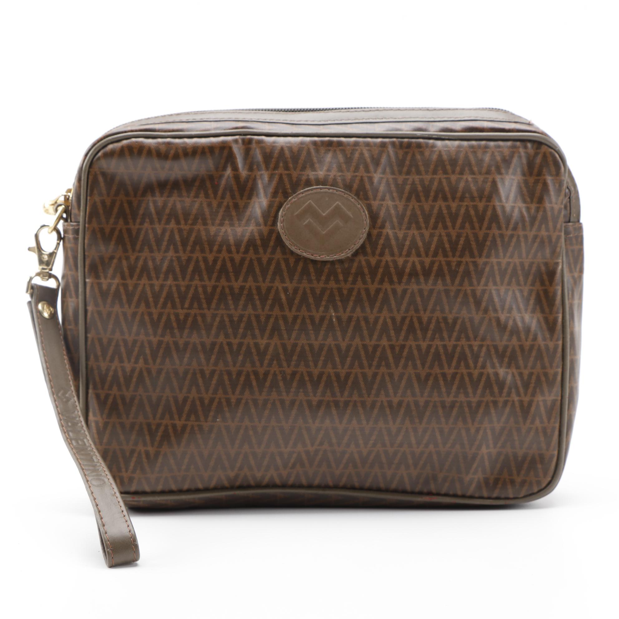 Valentino Toiletry Bag and Accessory Pouch in Signature Monogram Vinyl