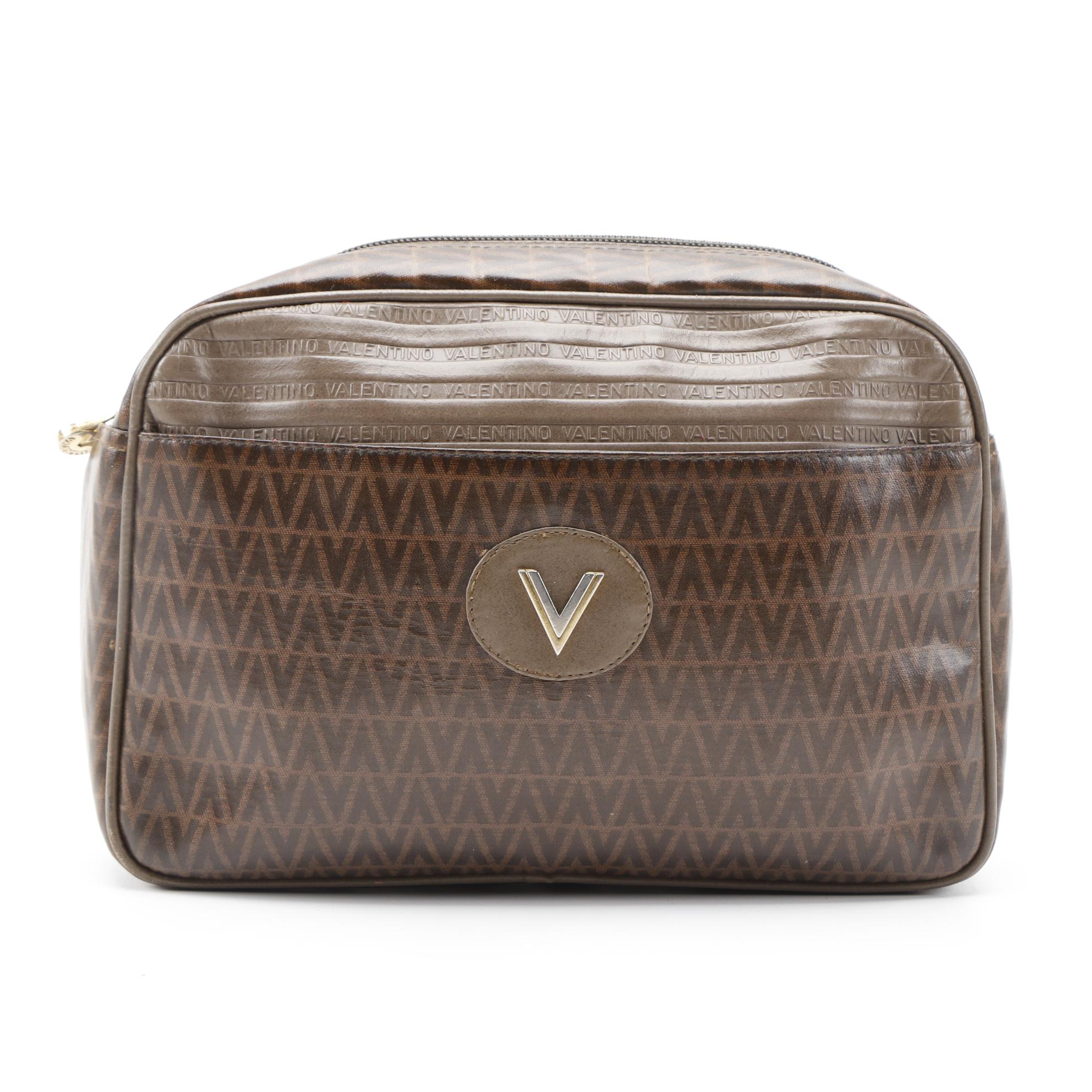Valentino Toiletry Bag and Accessory Pouch in Signature Monogram Vinyl