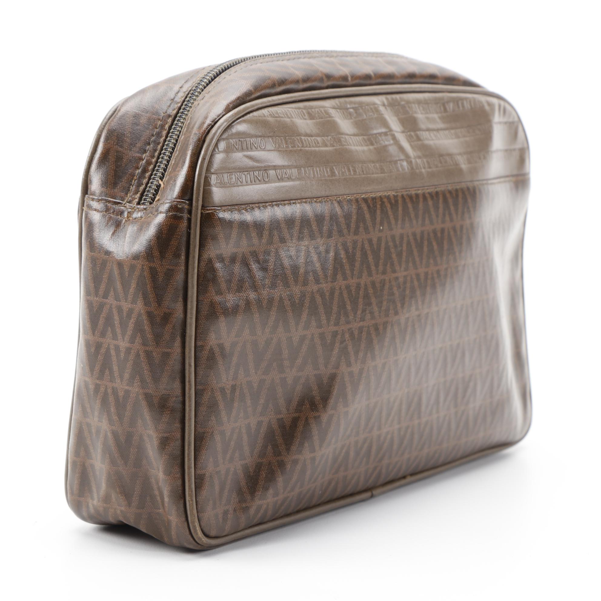 Valentino Toiletry Bag and Accessory Pouch in Signature Monogram Vinyl