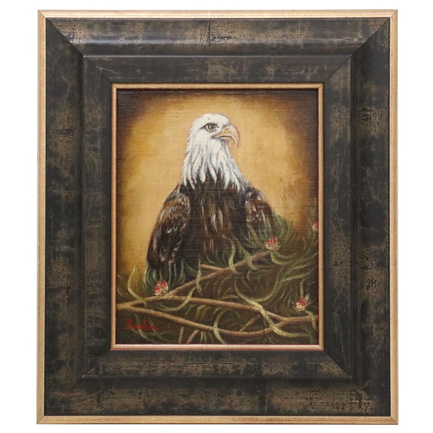 Oil Painting of Bald Eagle, 20th Century