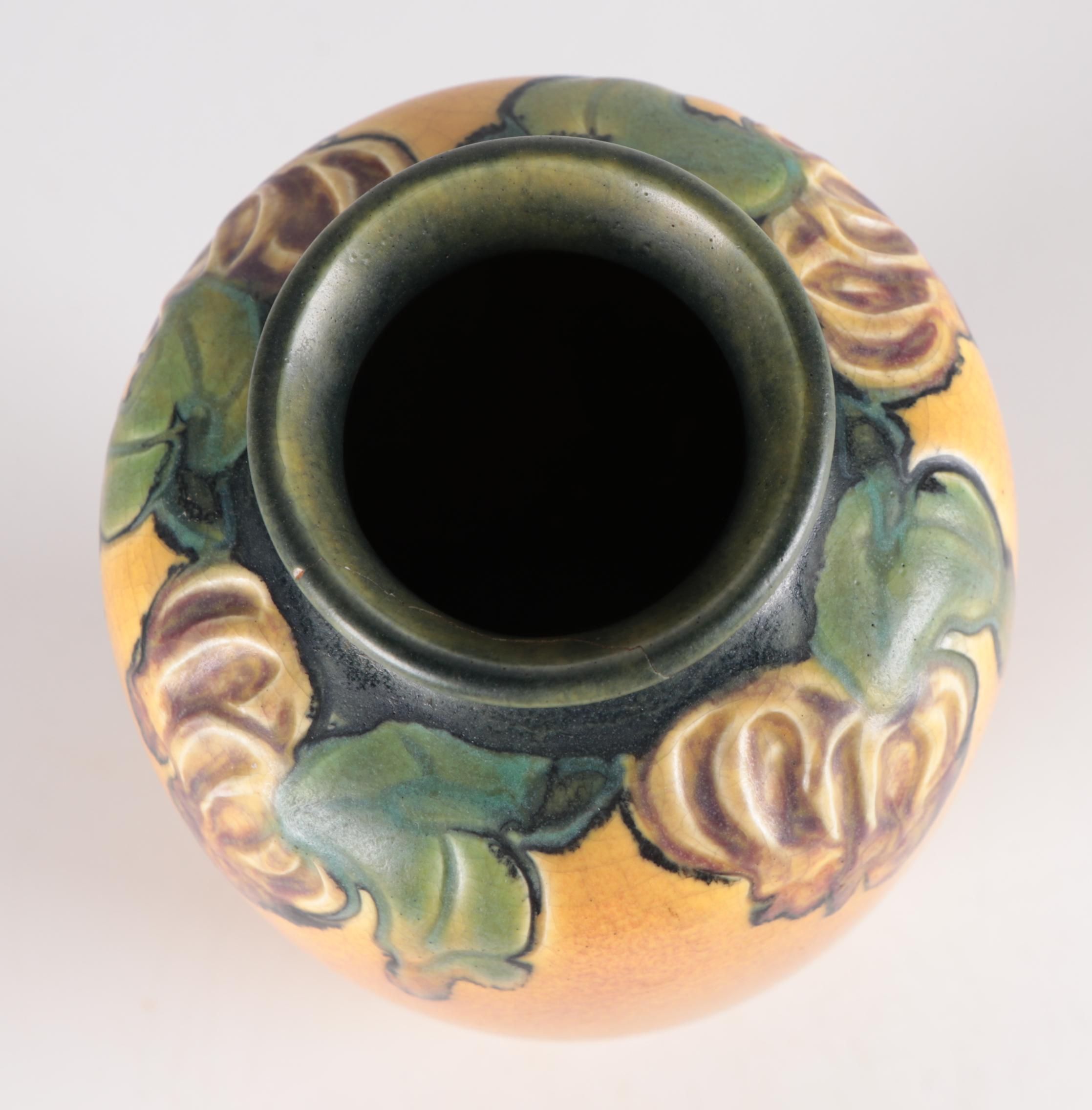 Elizabeth Lincoln for Rookwood Pottery Floral Motif Earthenware Vase, 1918
