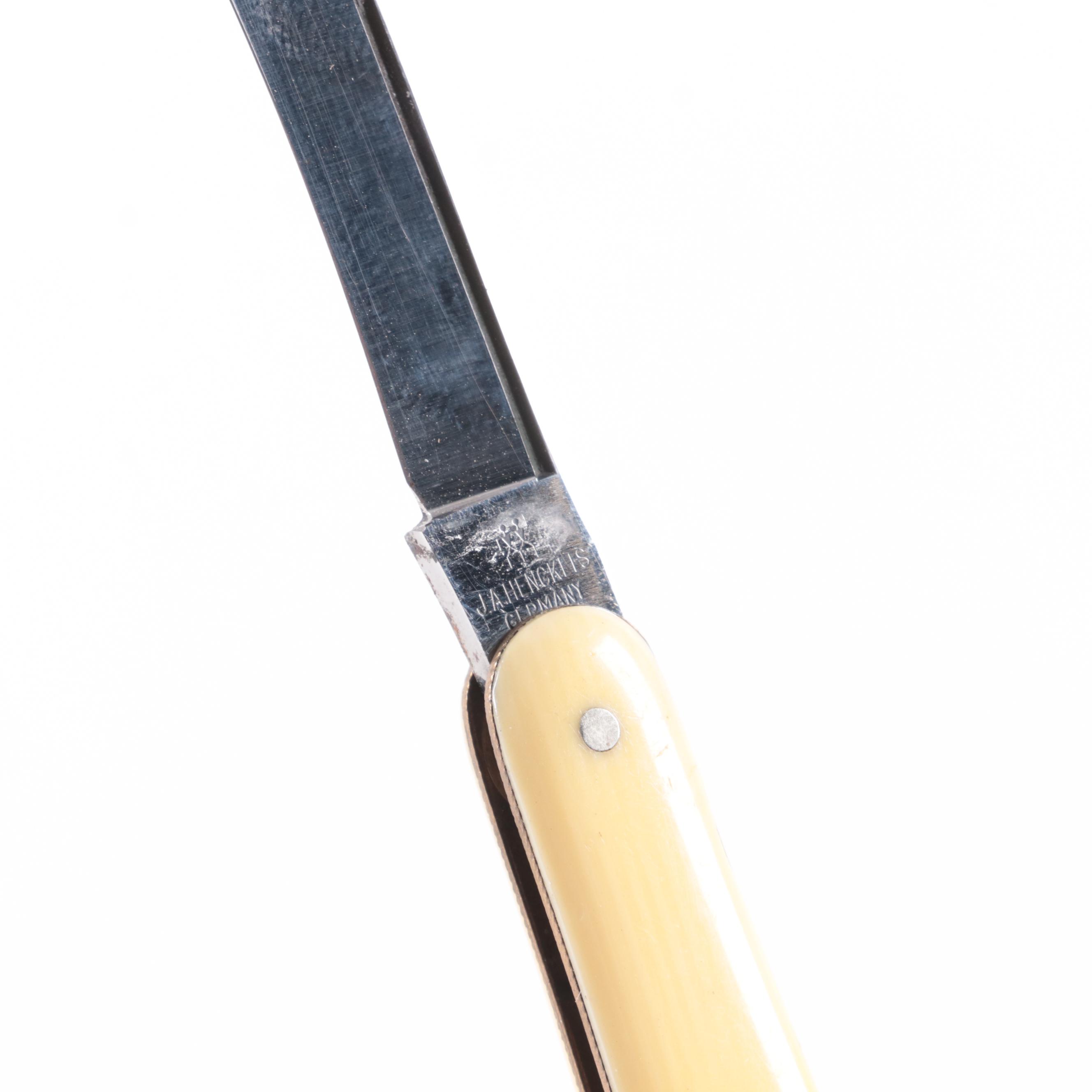J.A. Henckels of Germany Celluloid Grip Pocket Knives, Early 20th Century