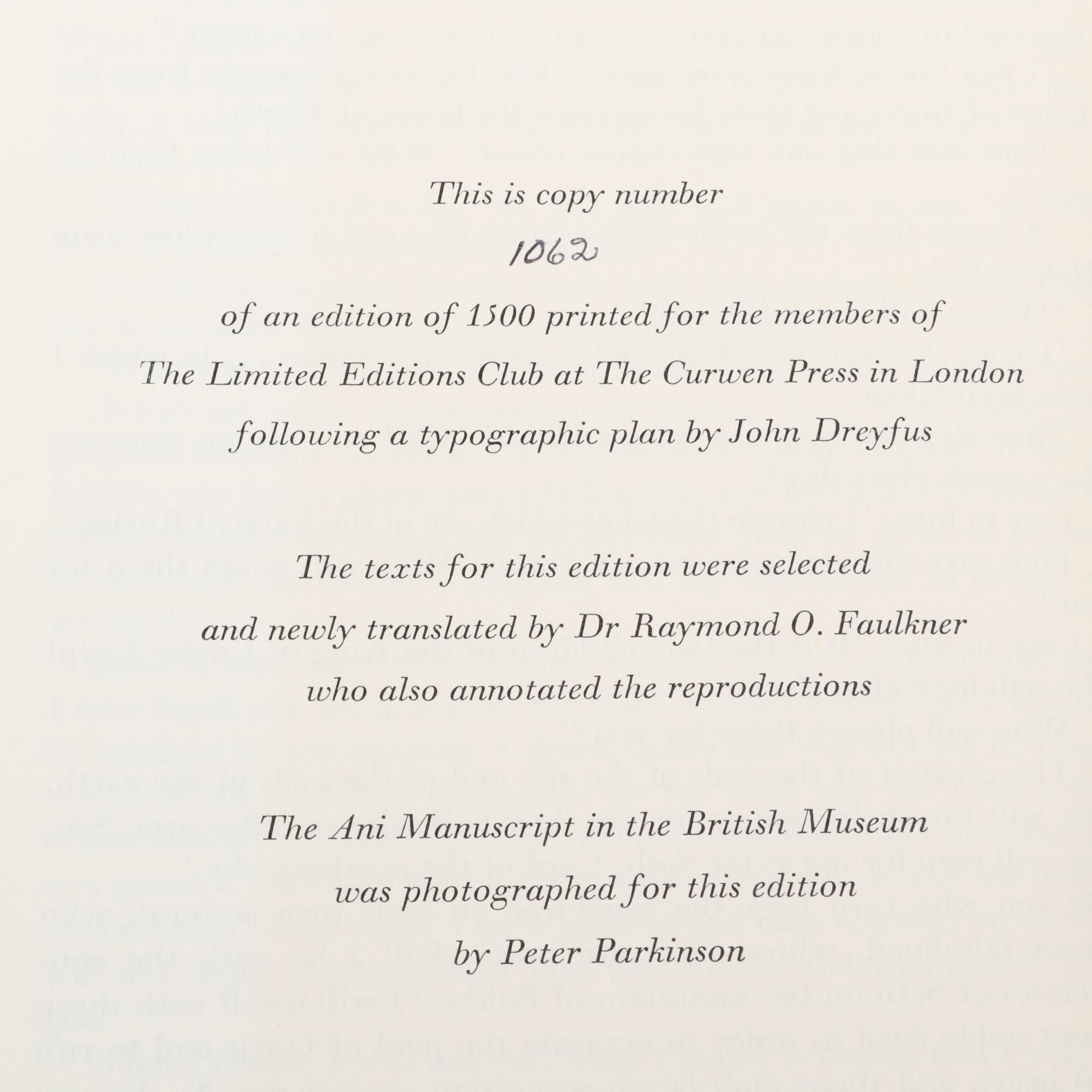 Limited Editions Club "The Book of the Dead" Two-Volume Set, 1972