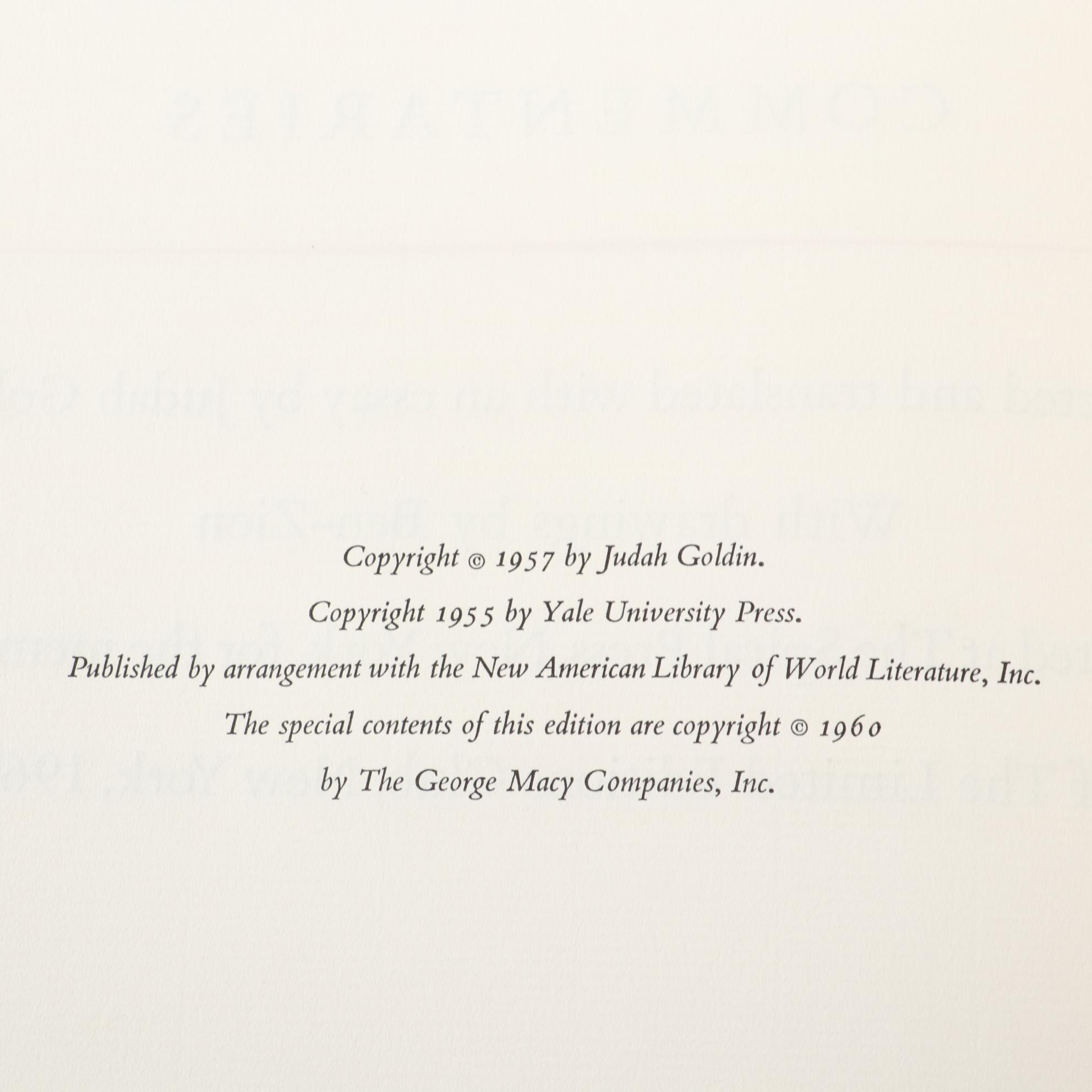 Signed Limited Editions Club "The Living Talmud" Edited by Judah Goldin, 1960