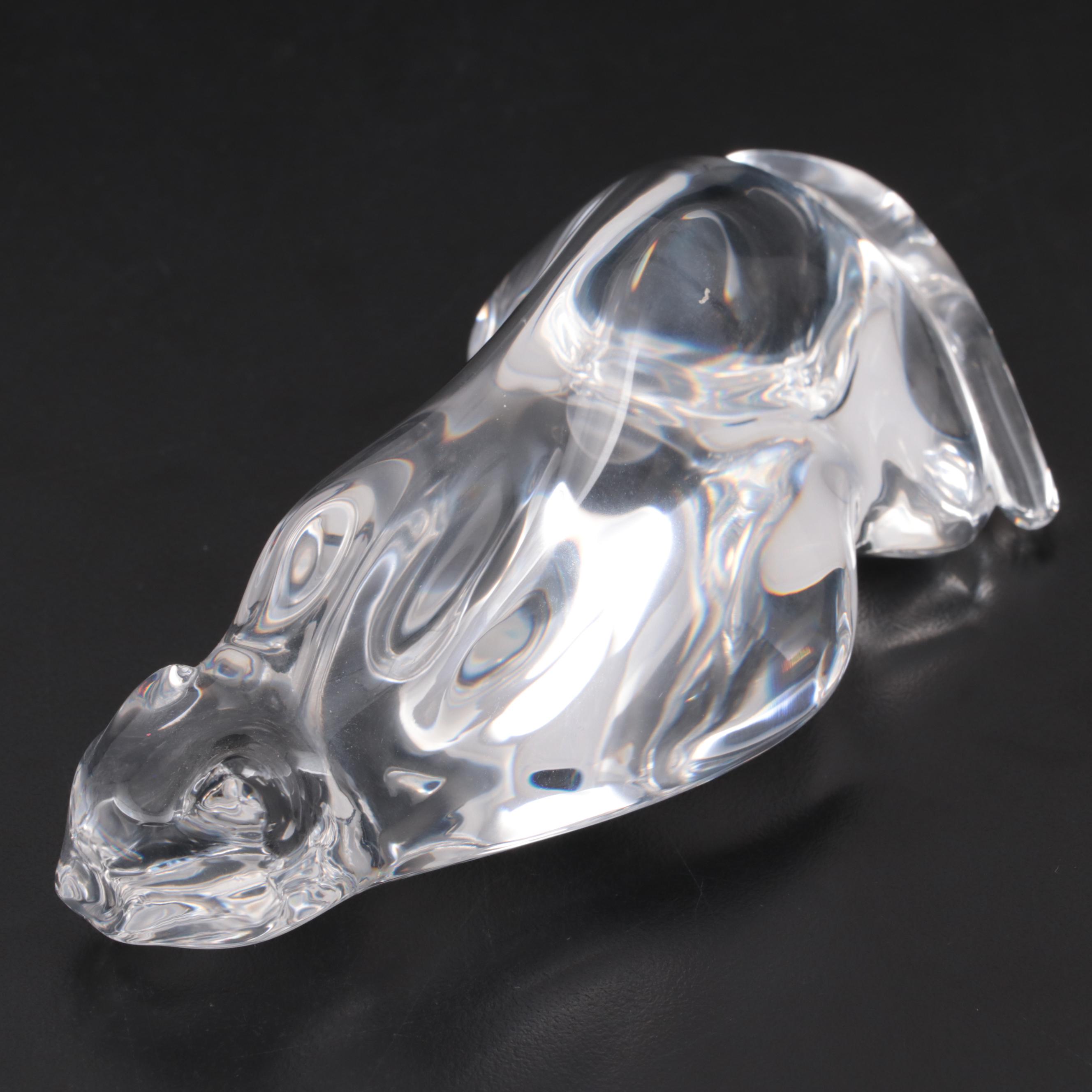 Steuben "Roman Cat" Art Glass Figurine Designed by Susan Smyly, Late 20th C.