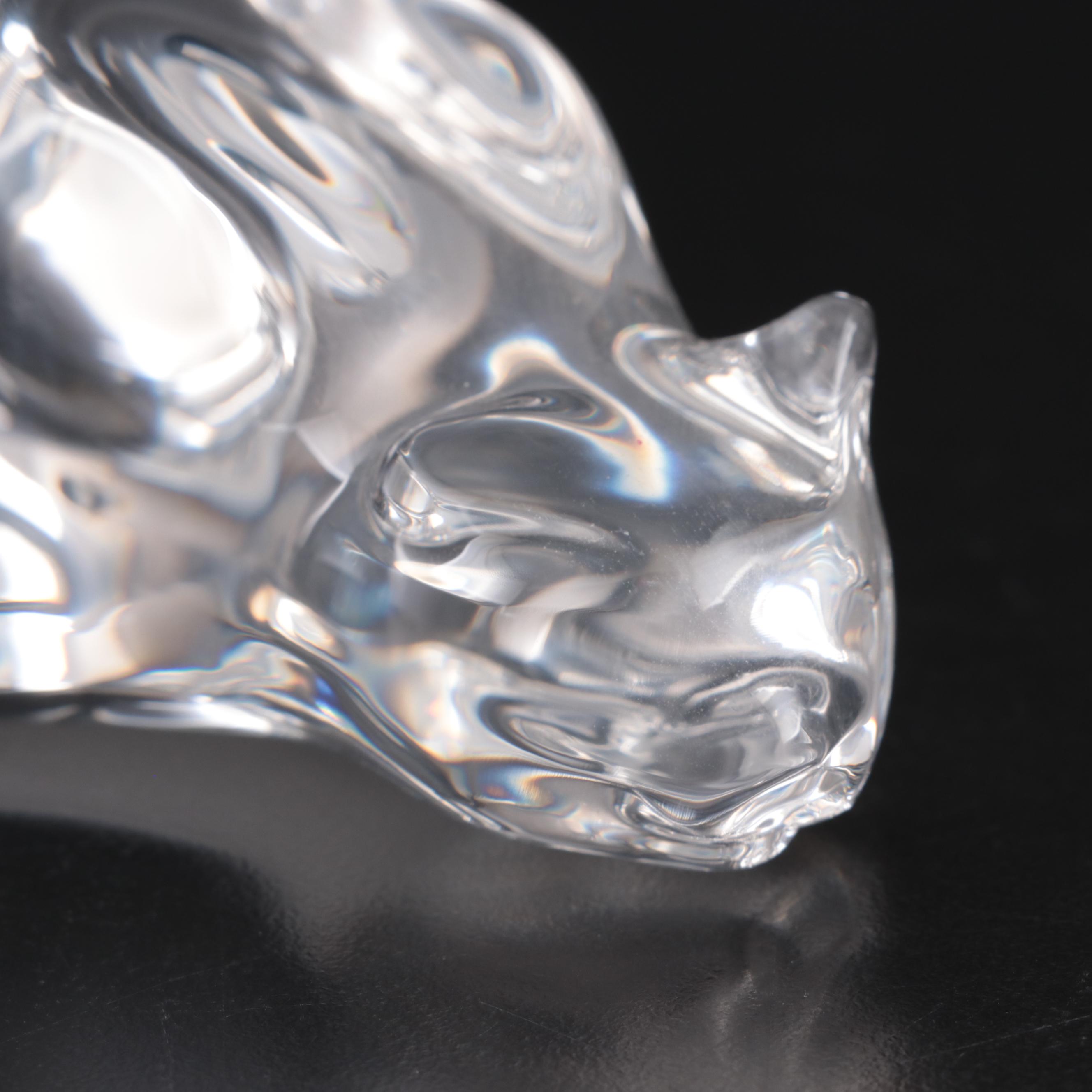 Steuben "Roman Cat" Art Glass Figurine Designed by Susan Smyly, Late 20th C.