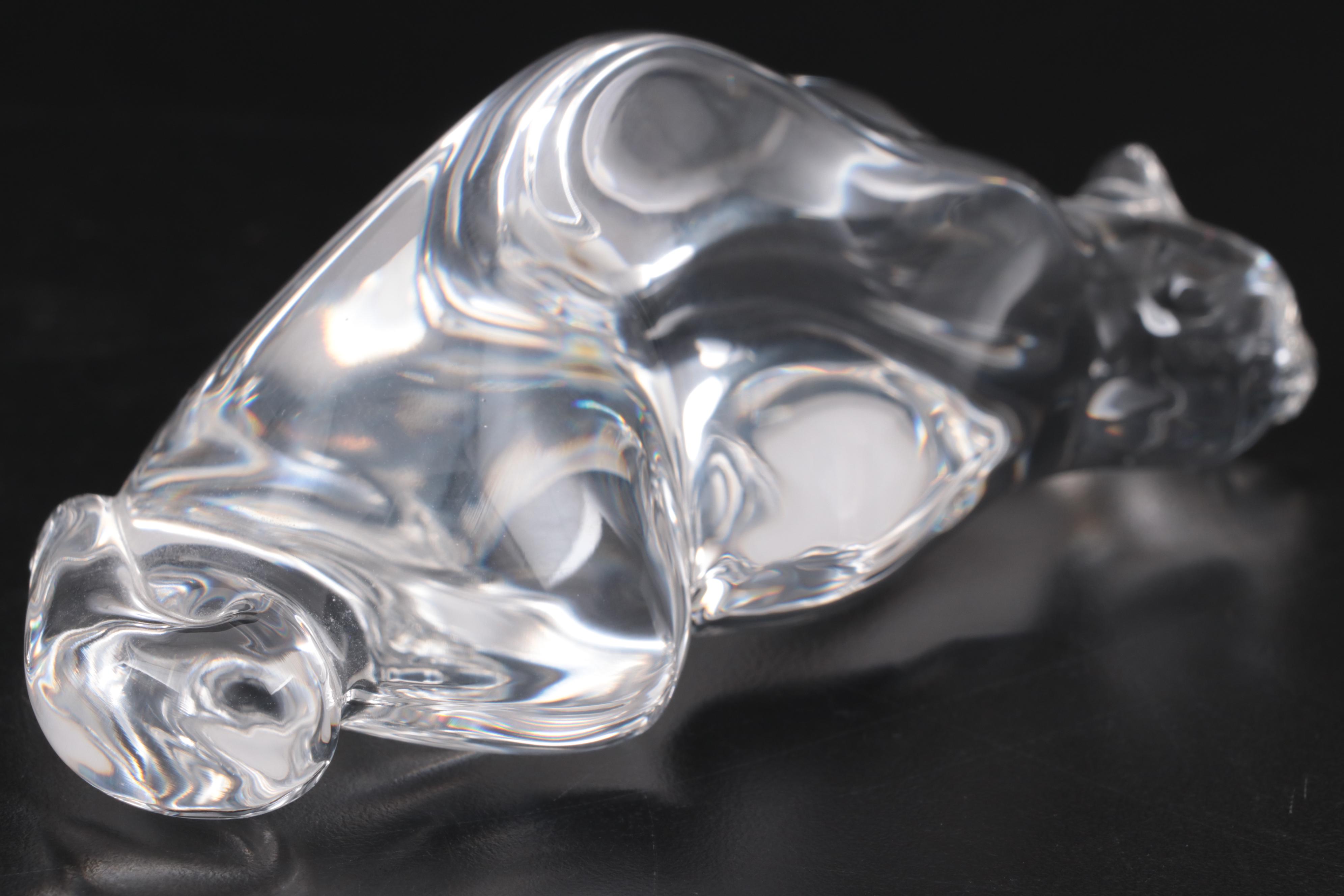 Steuben "Roman Cat" Art Glass Figurine Designed by Susan Smyly, Late 20th C.