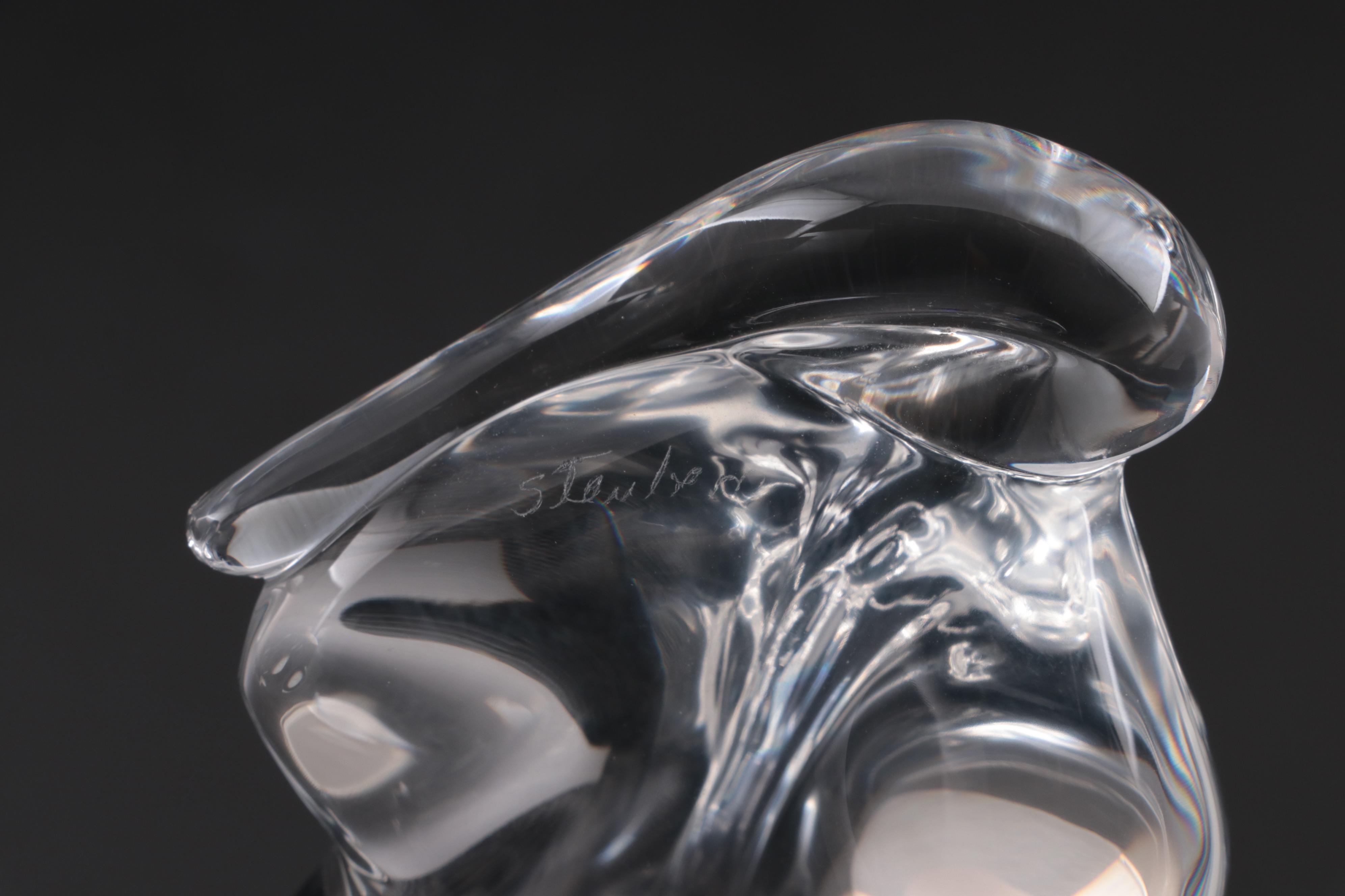 Steuben "Roman Cat" Art Glass Figurine Designed by Susan Smyly, Late 20th C.