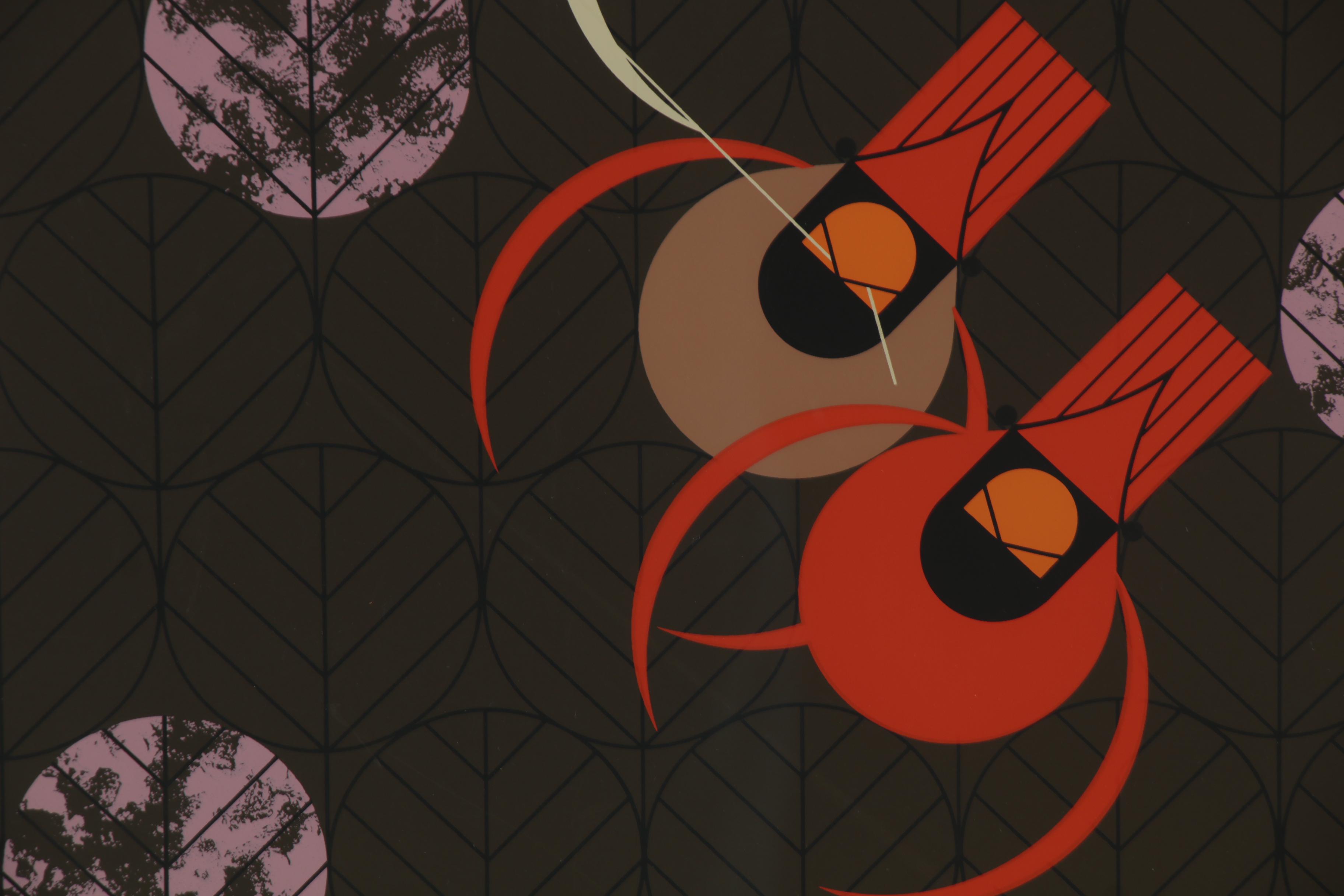 Charley Harper Serigraph "Redbirds and Redbuds," 1980