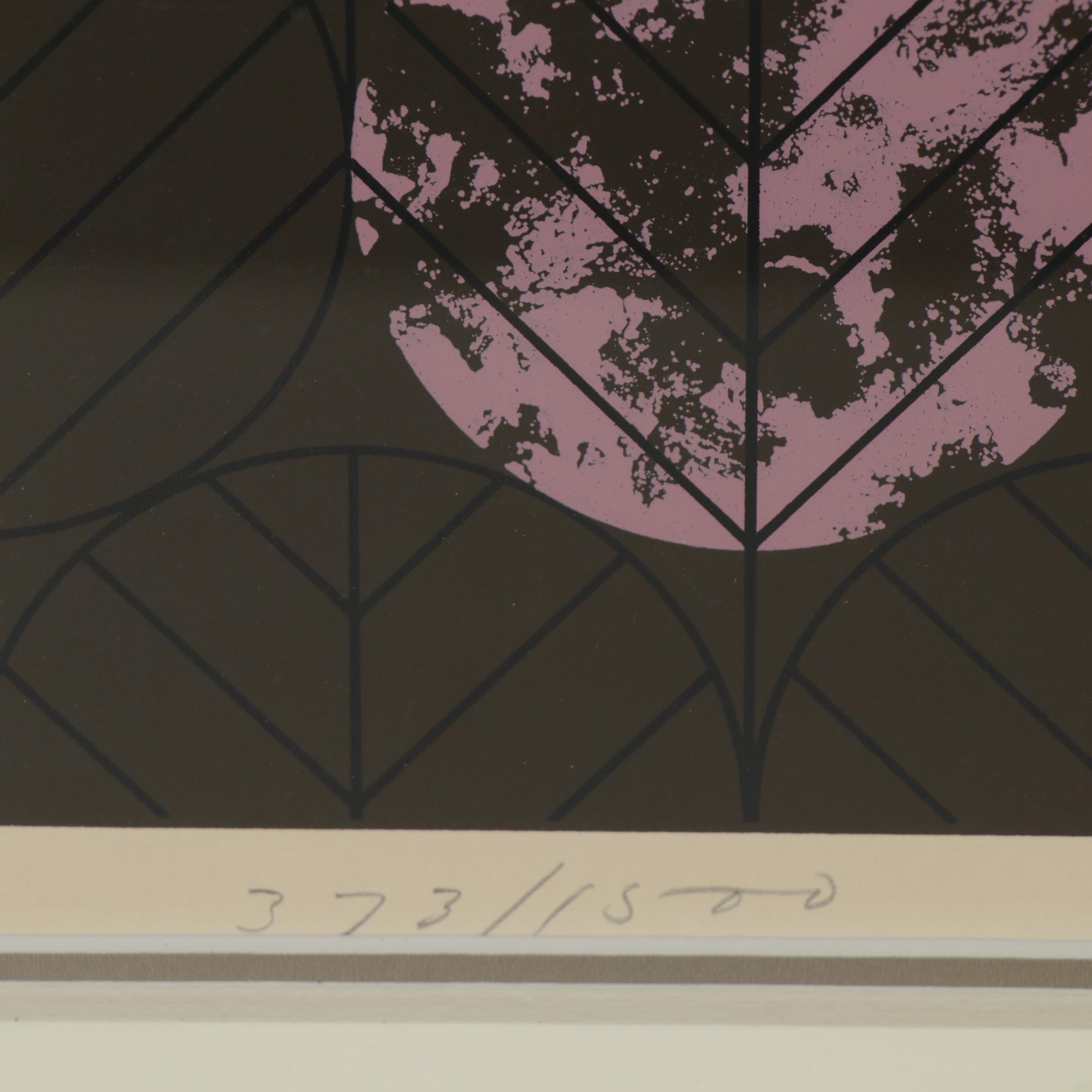 Charley Harper Serigraph "Redbirds and Redbuds," 1980