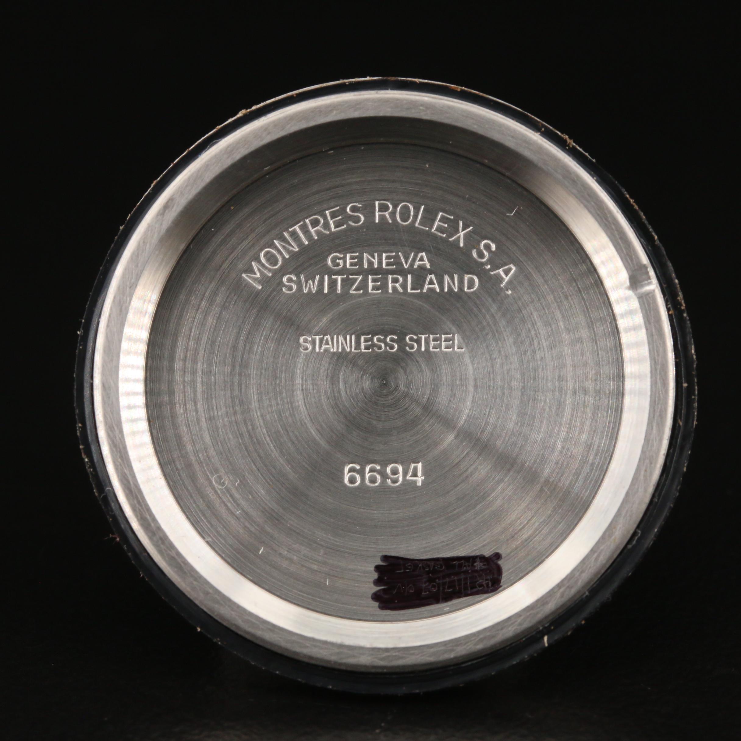 1983 Rolex Oysterdate Stainless Steel Stem Wind Watch