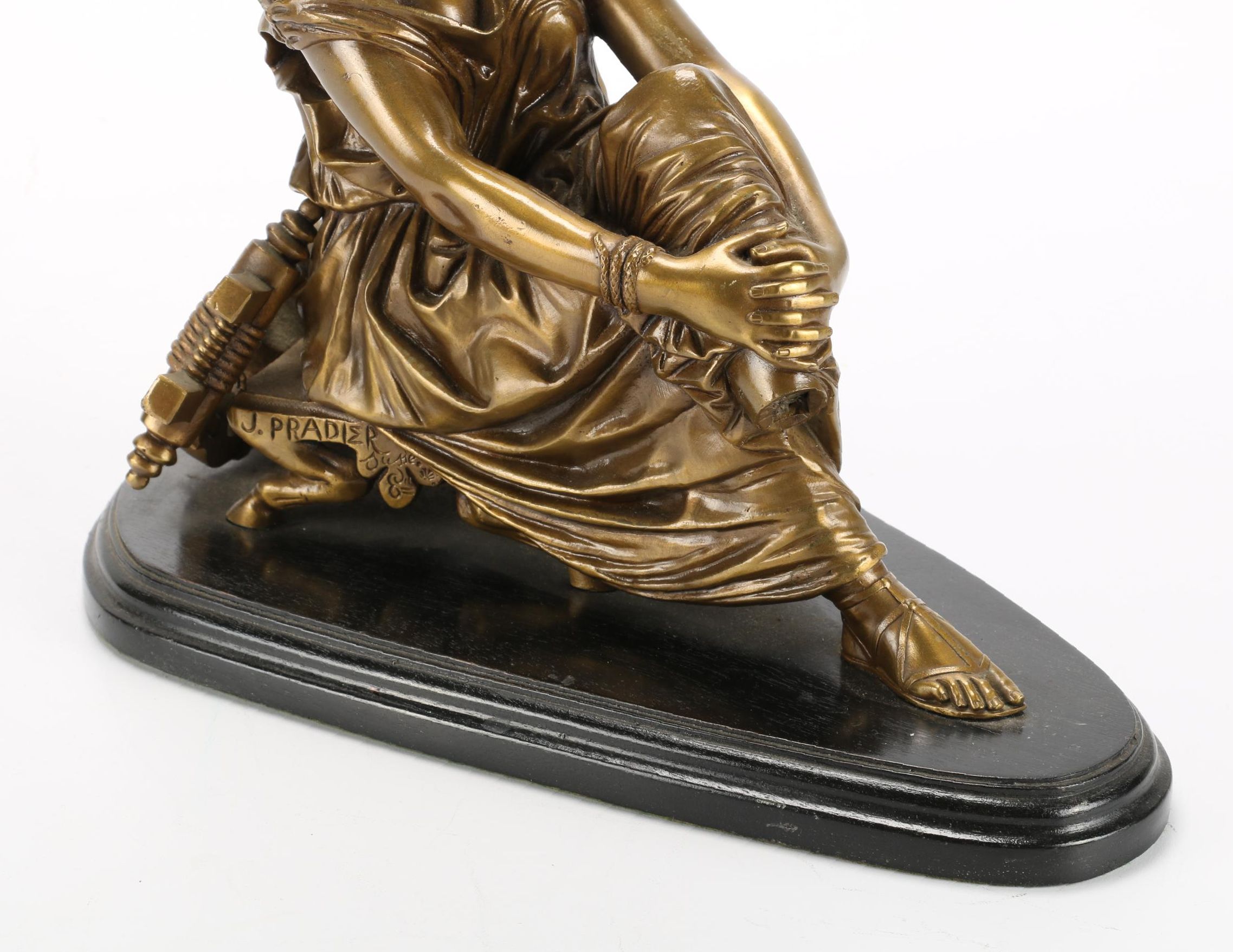 Bronze Sculpture after James Pradier of Seated Sappho, Mid to Late 20th Century