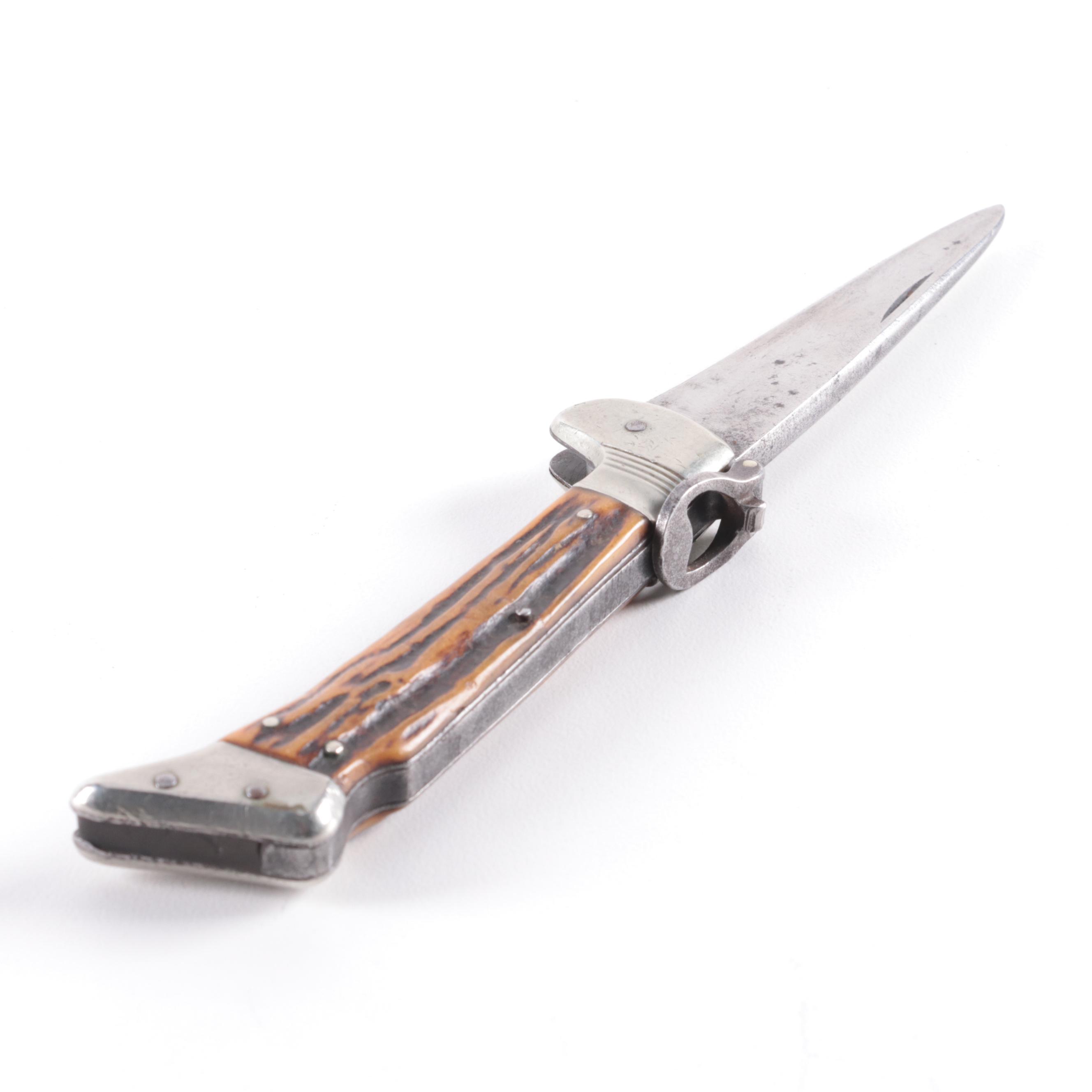 Stag Horn Grip Pocket Knives Including Hoffritz of Germany, Mid 20th Century