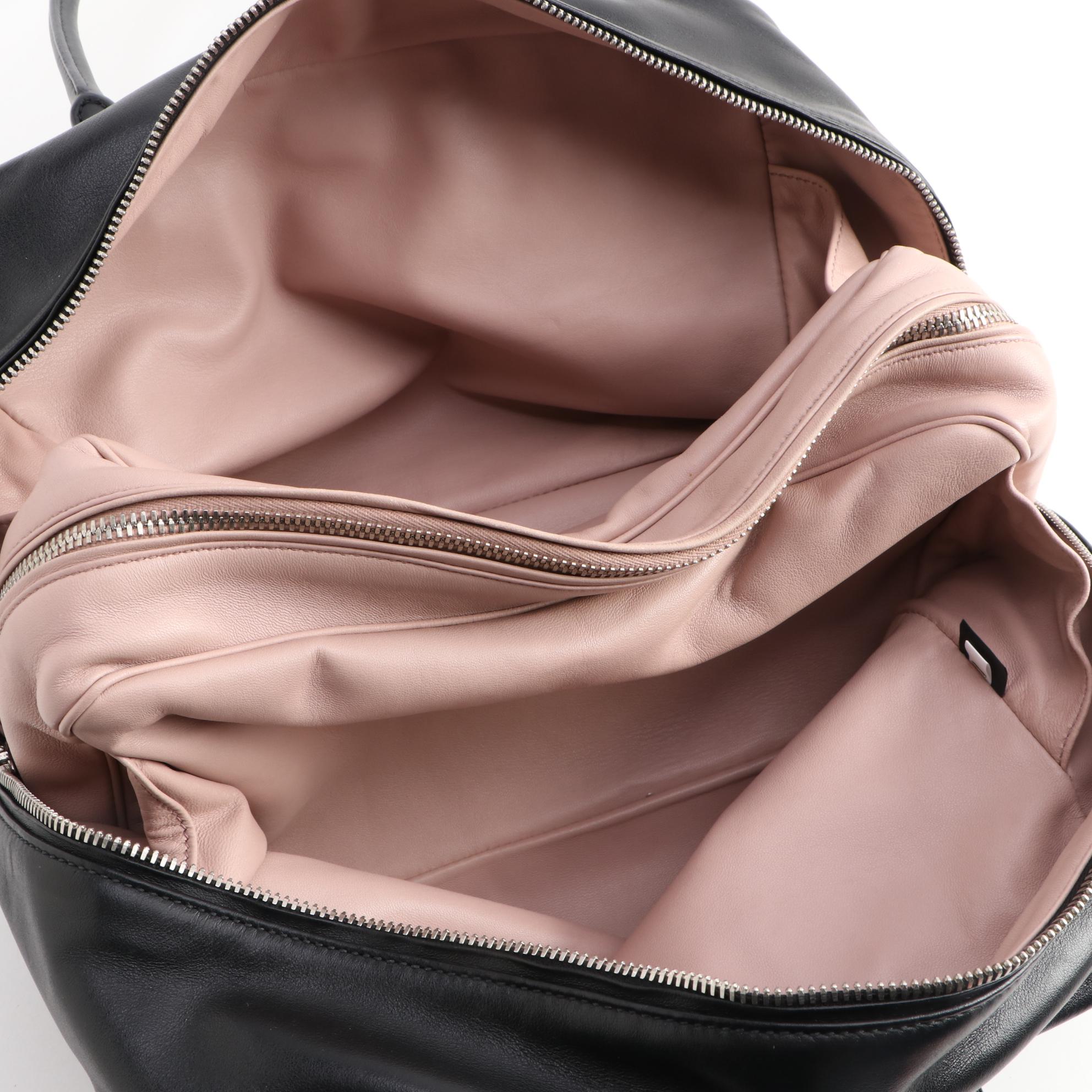 Prada Bauletto Black Soft Calfskin Leather Two-Way Bag