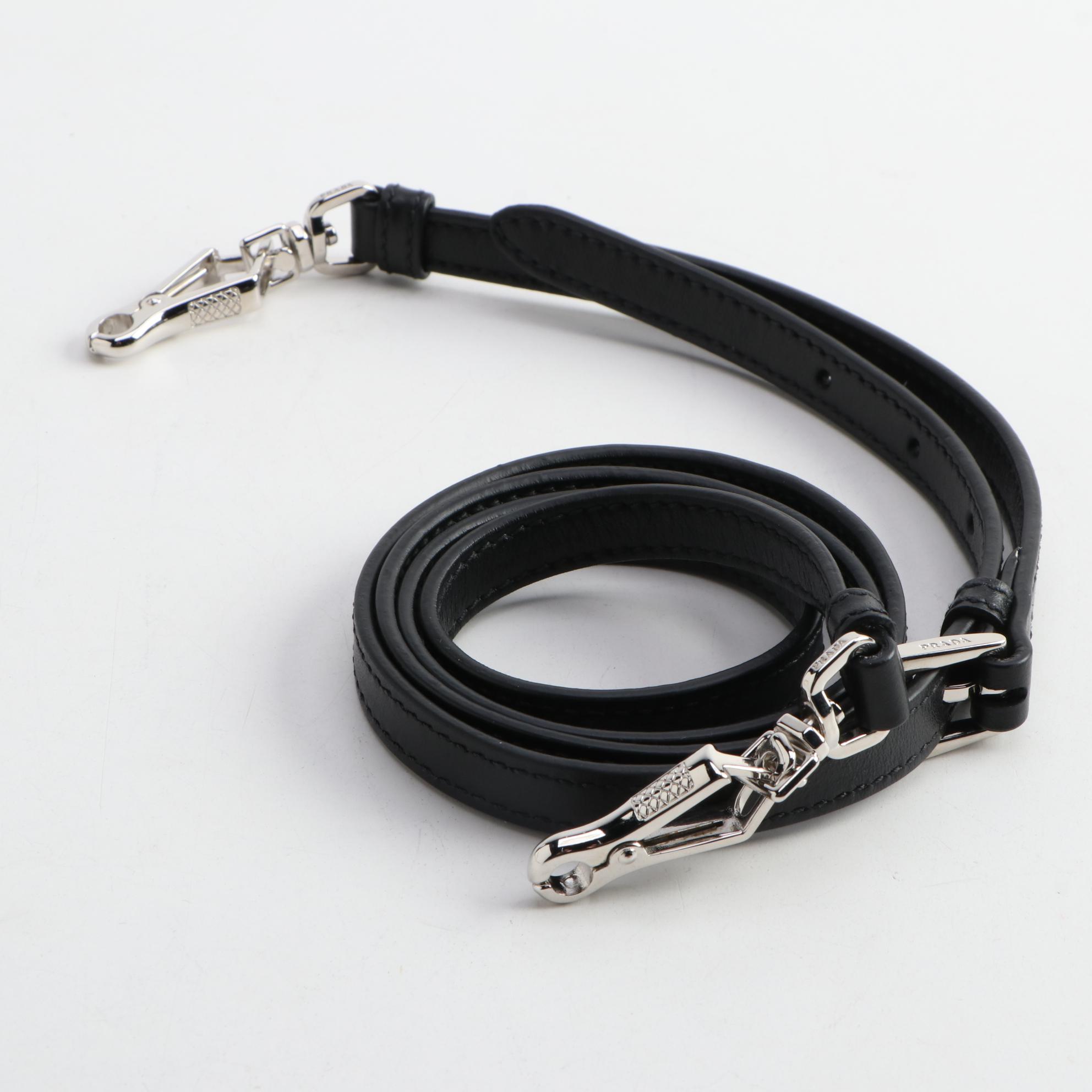 Prada Bauletto Black Soft Calfskin Leather Two-Way Bag