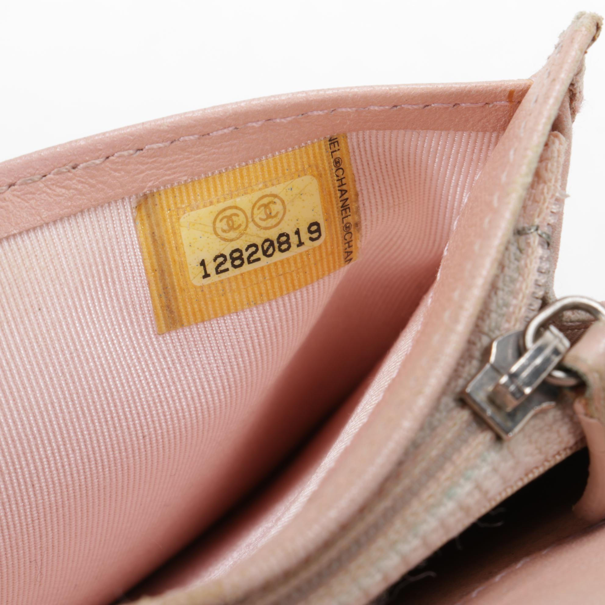 Chanel CC Long Wallet in Quilted Black Lambskin with Pink Lining