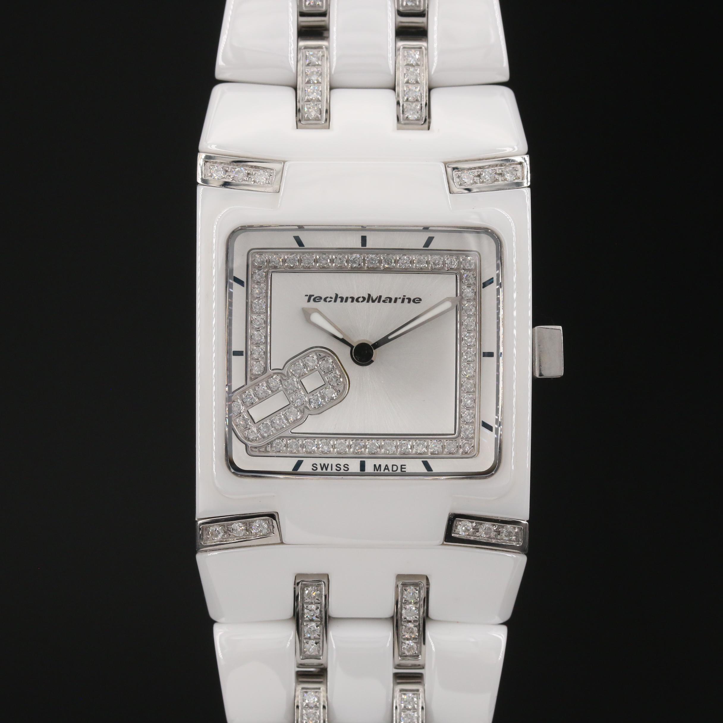 Technomarine "Blacksnow" Ceramic and Stainless Steel 1.00 CTW Diamond Watch