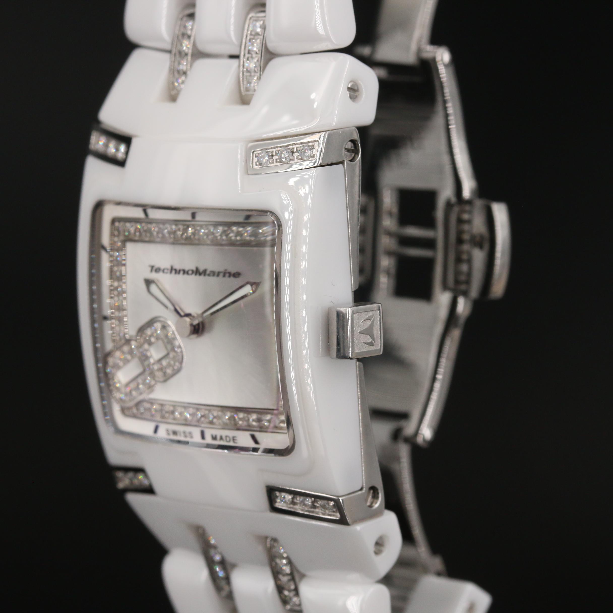 Technomarine "Blacksnow" Ceramic and Stainless Steel 1.00 CTW Diamond Watch