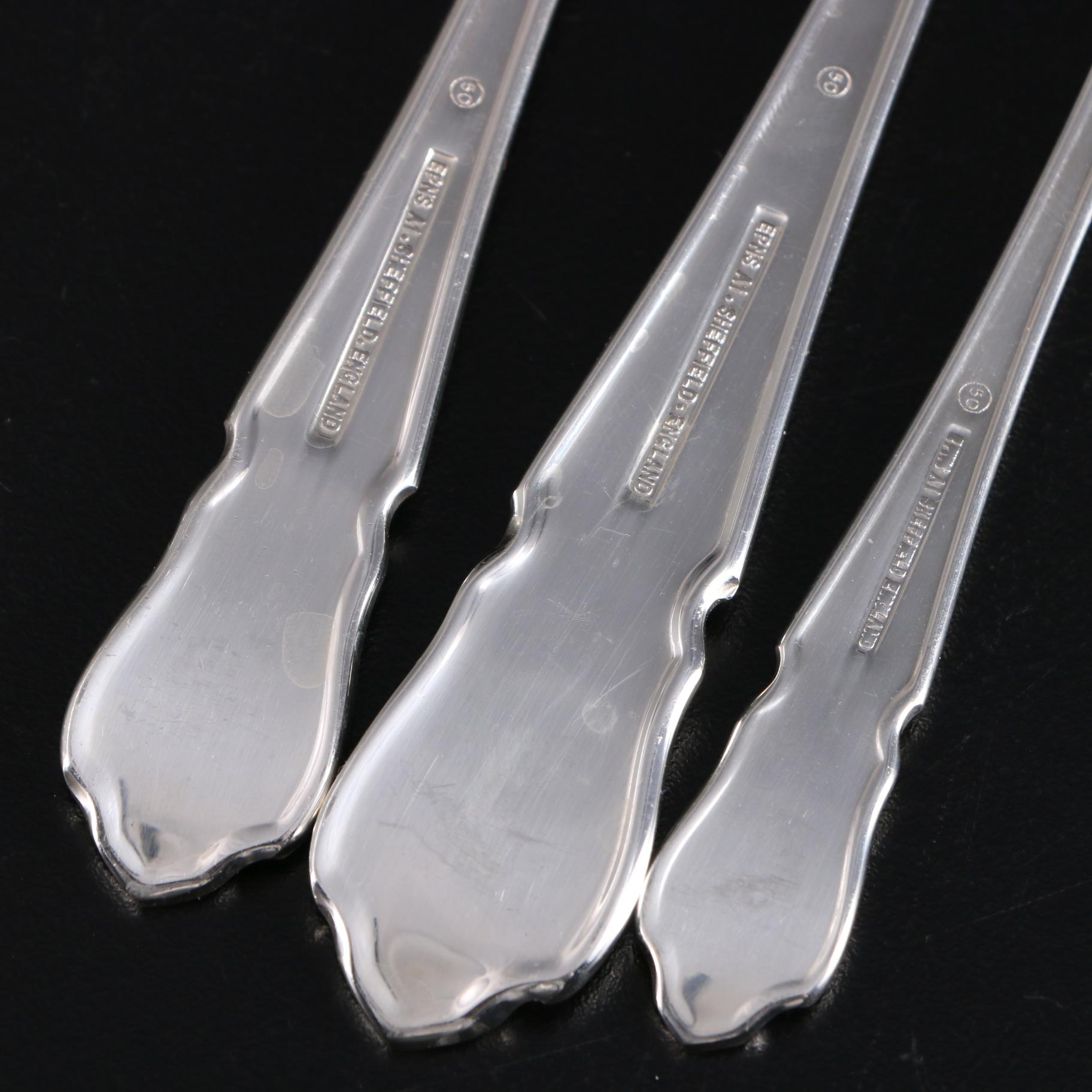 John Osborne of Sheffield England Silver Plate Flatware Set with Chest