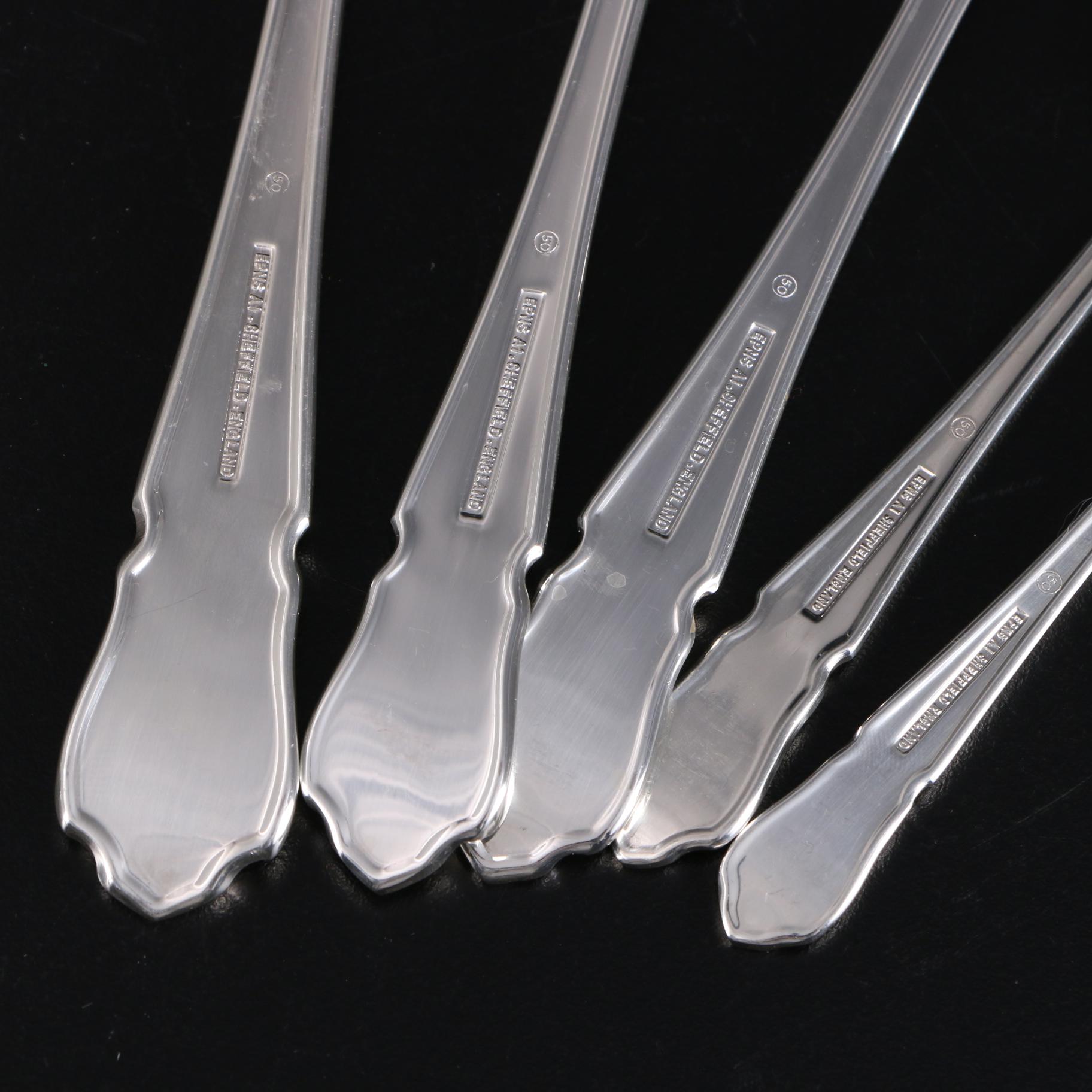 John Osborne of Sheffield England Silver Plate Flatware Set with Chest