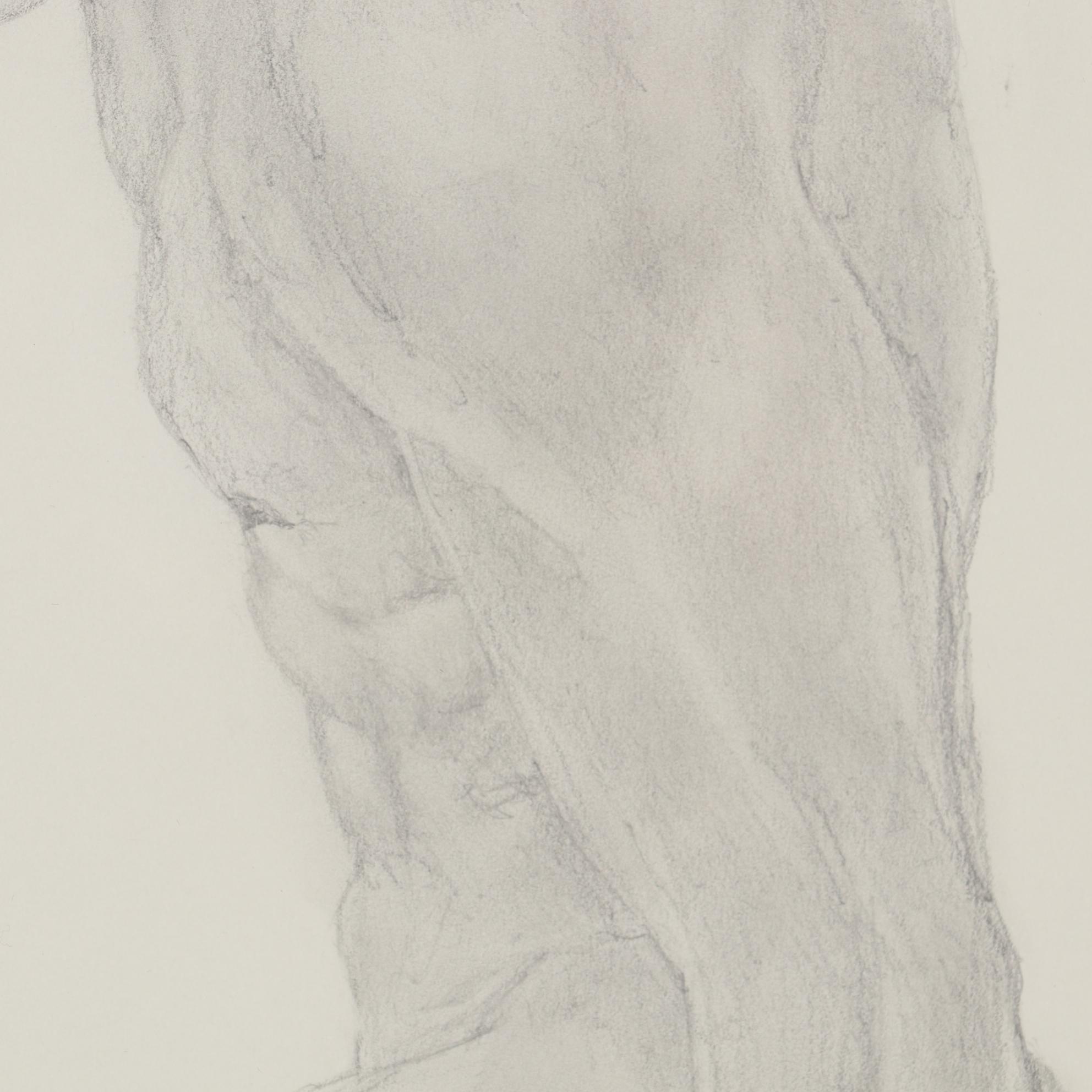 Kevin Ford Male Nude Graphite Drawing, 21st Century