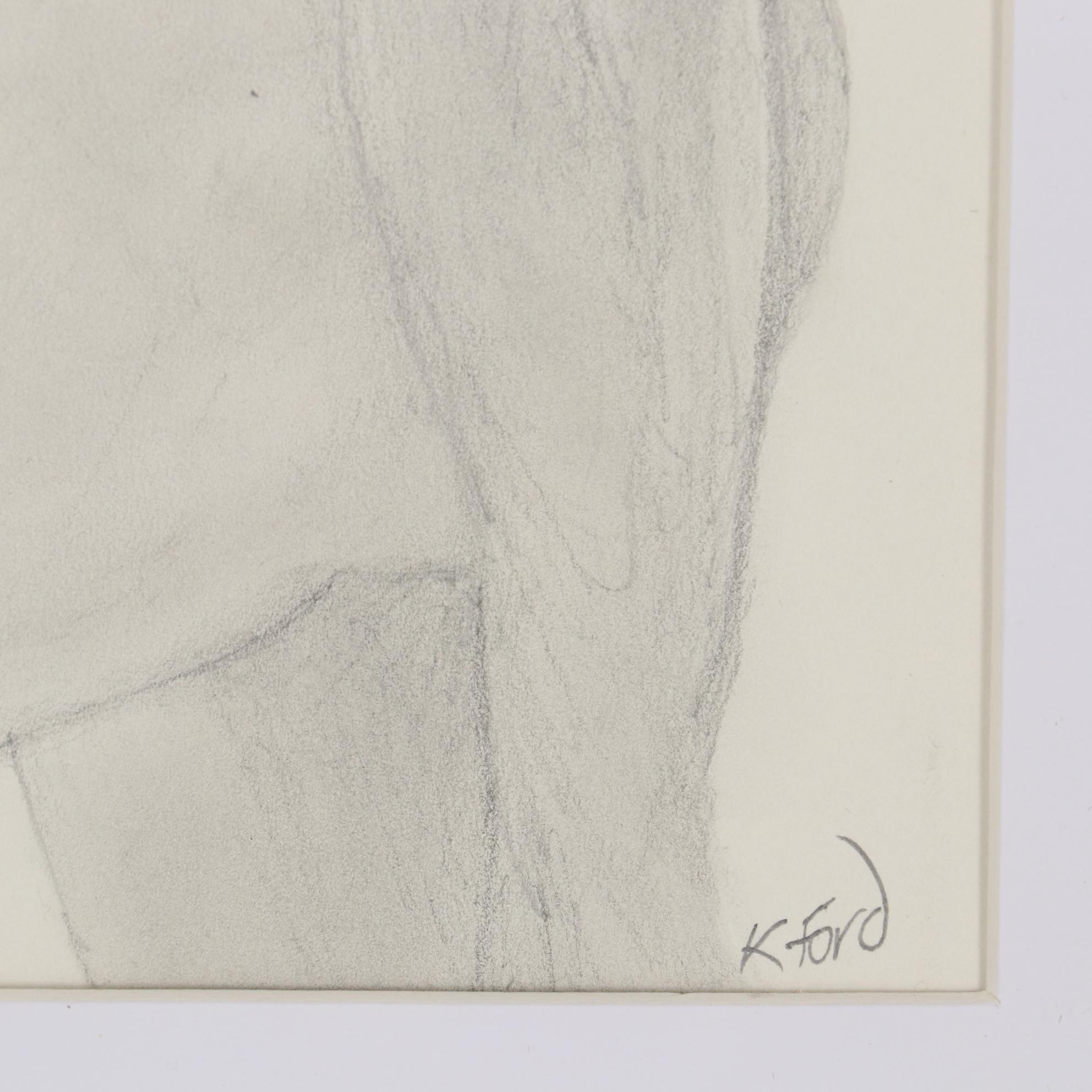 Kevin Ford Male Nude Graphite Drawing, 21st Century