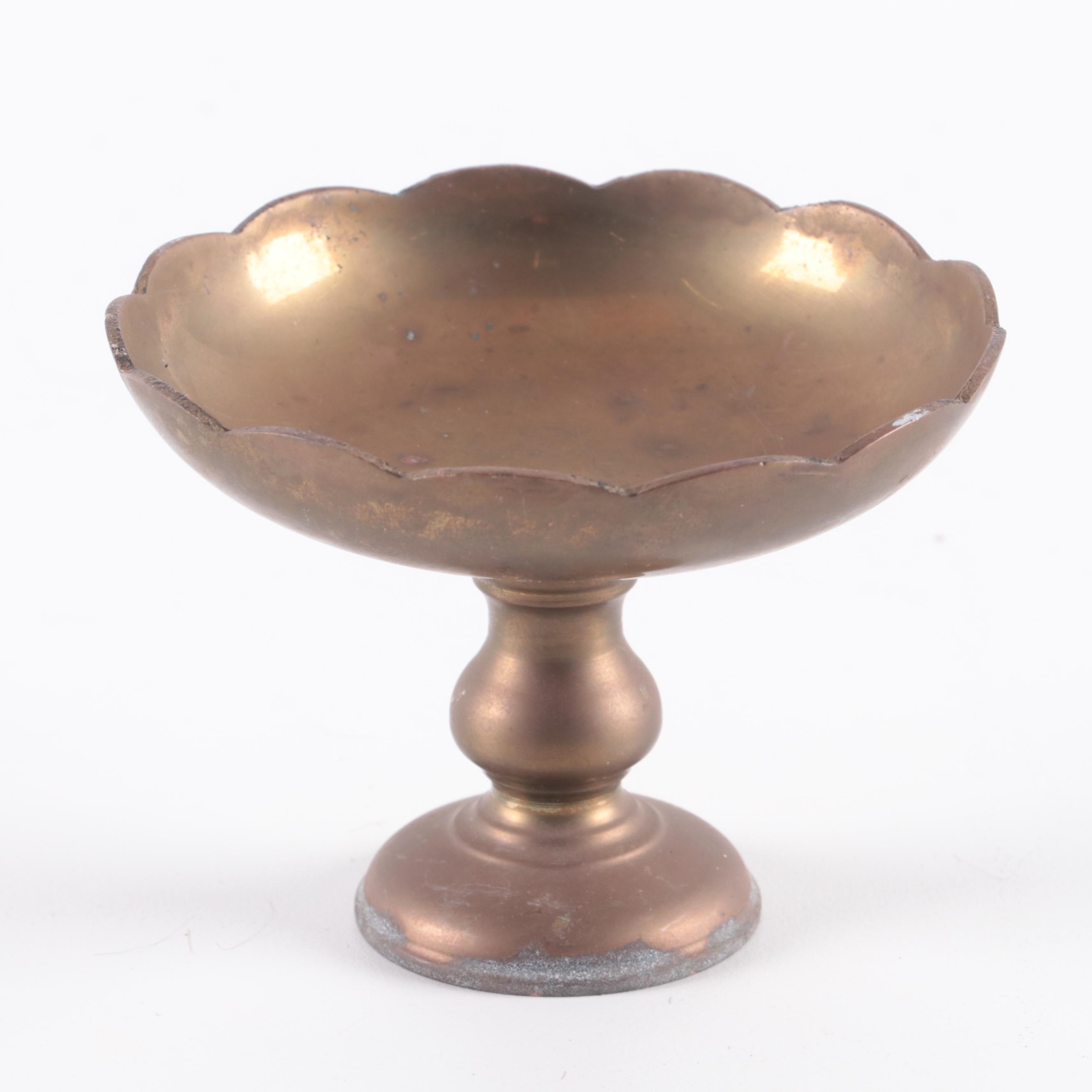 Burmese Opium Knife, Brass Pedestal Compote, Hand Tools, More, Early/Mid 20th C.