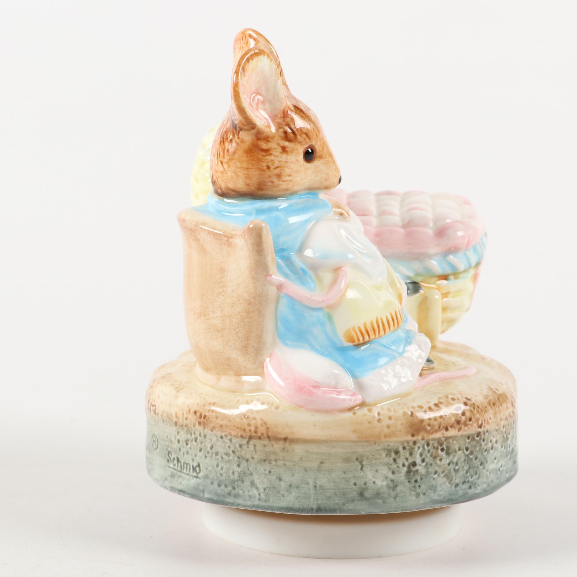 Beatrix Potter's "The Tale of Two Bad Mice" Hand-Painted Schmid Music Box
