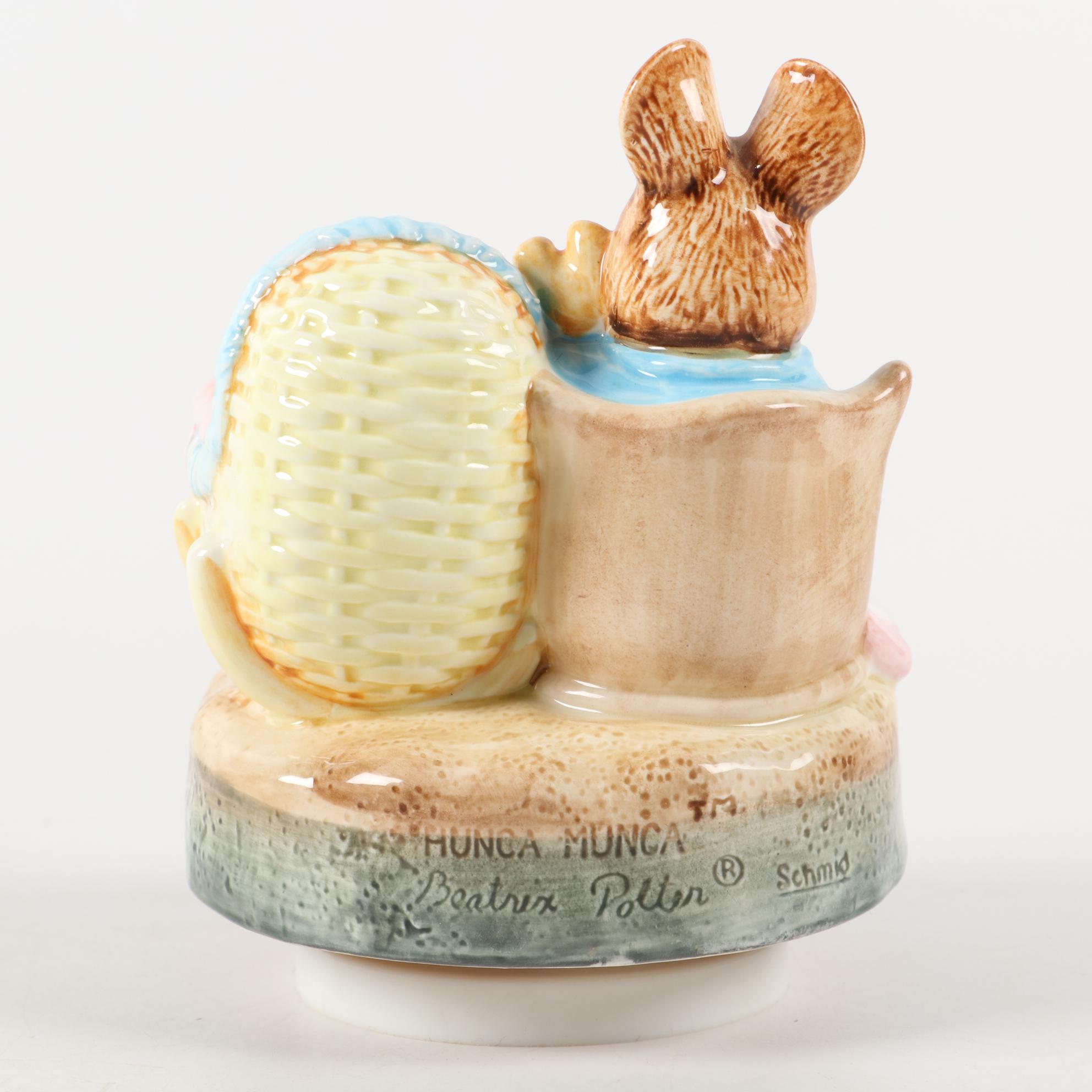 Beatrix Potter's "The Tale of Two Bad Mice" Hand-Painted Schmid Music Box