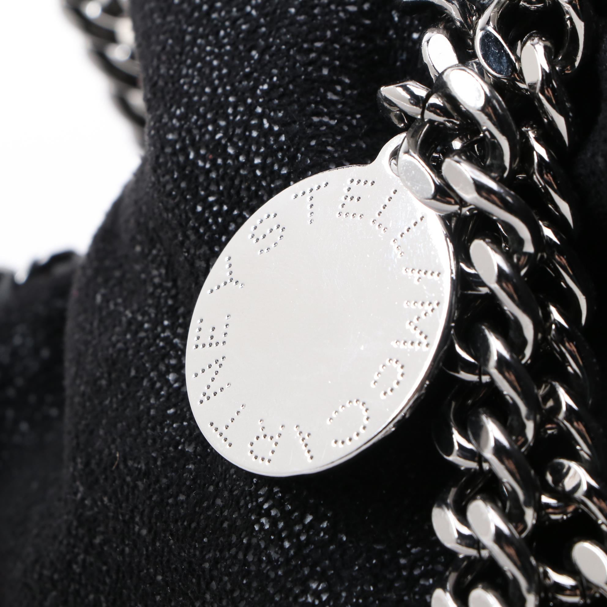 Stella McCartney Falabella Black Shaggy Deer Faux Suede Two-Way Bag