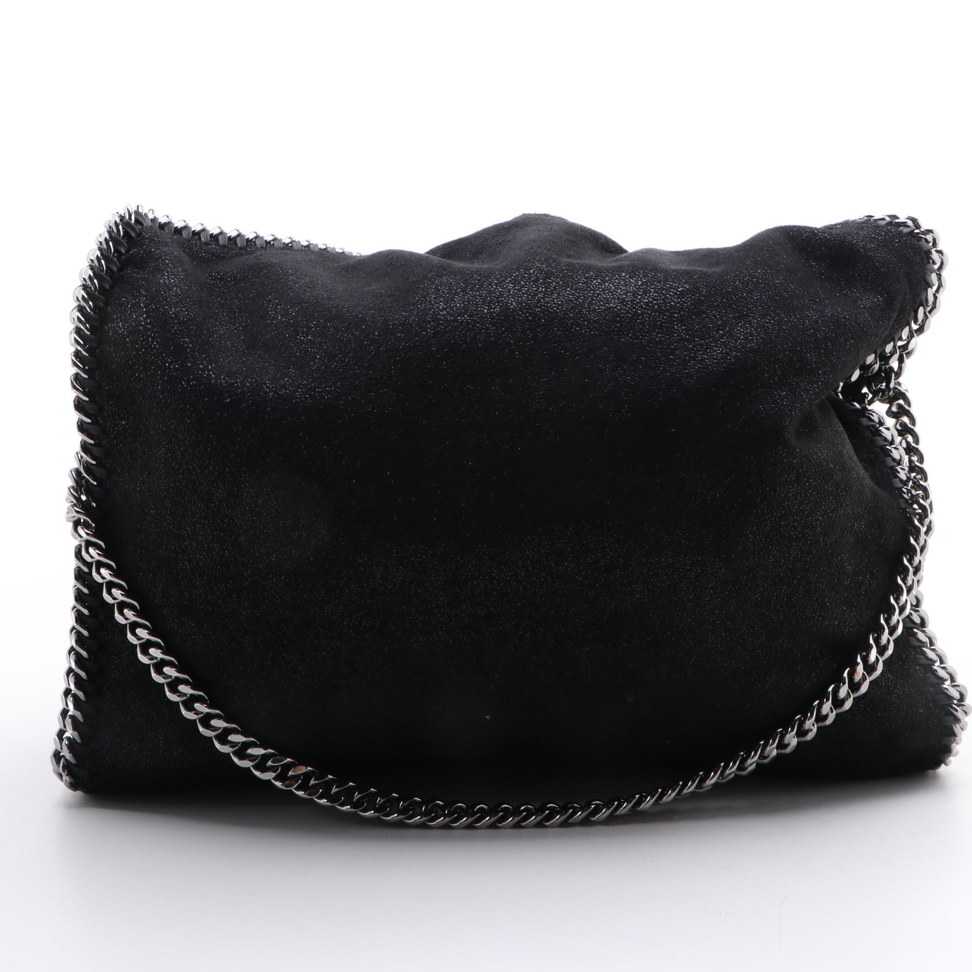 Stella McCartney Falabella Black Shaggy Deer Faux Suede Two-Way Bag