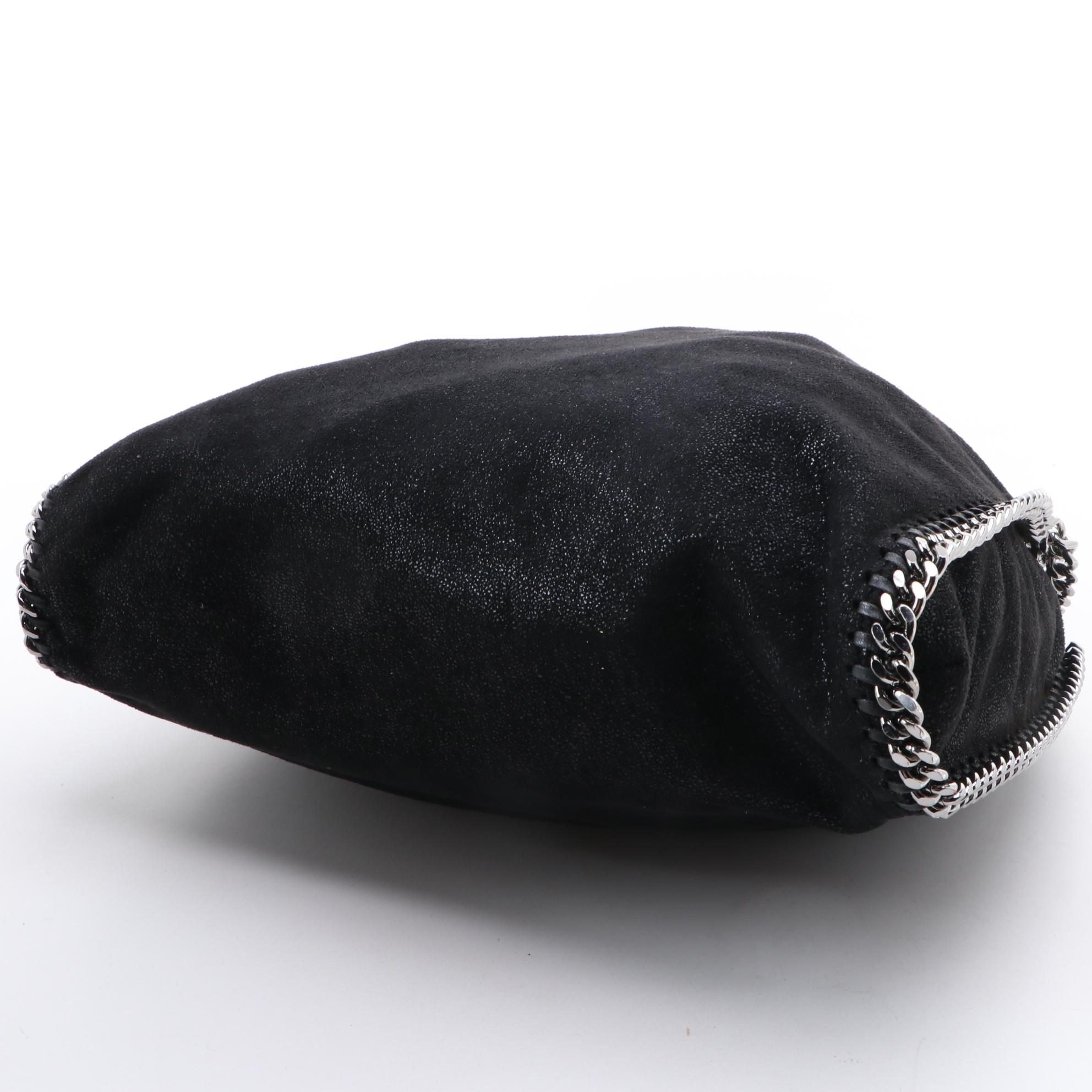 Stella McCartney Falabella Black Shaggy Deer Faux Suede Two-Way Bag