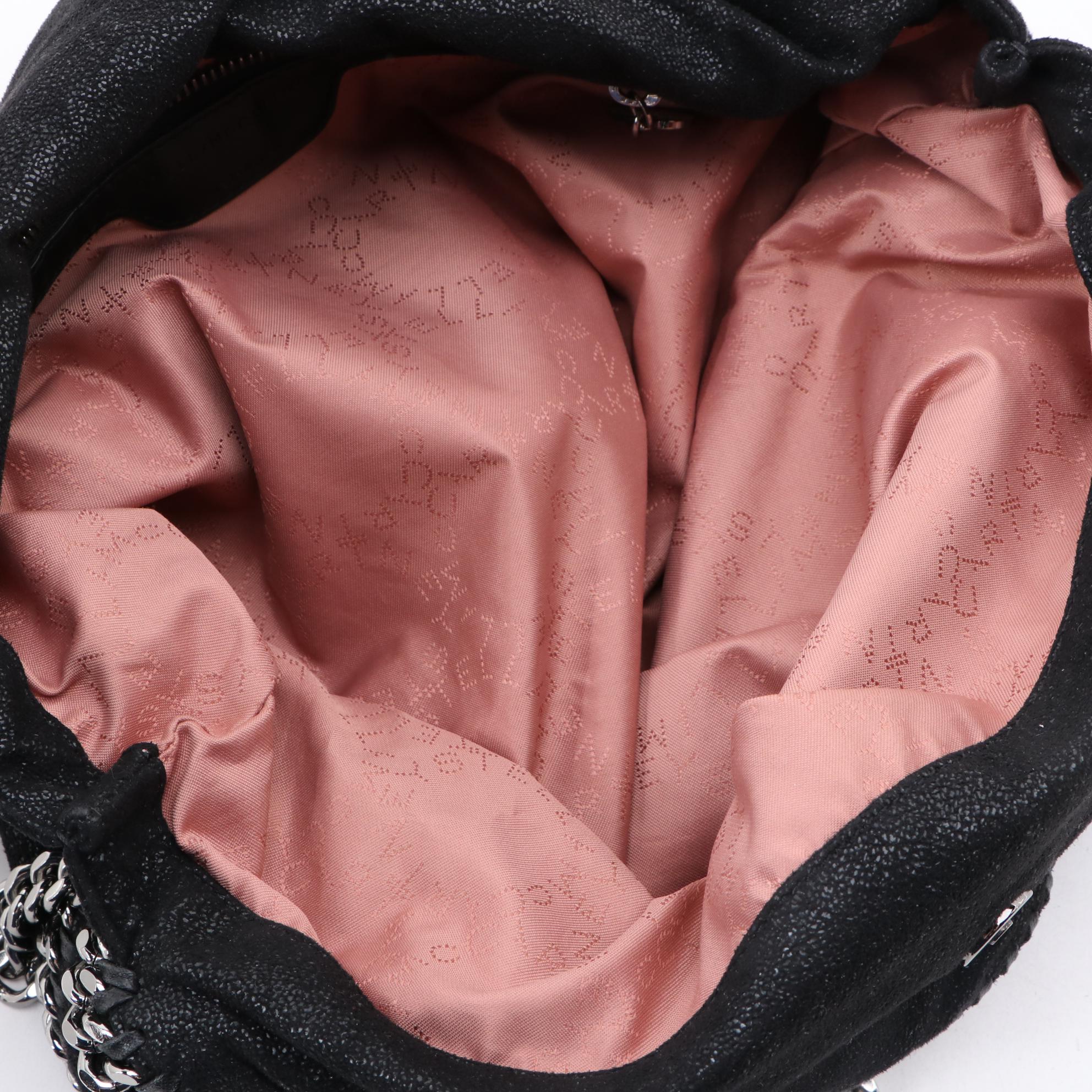 Stella McCartney Falabella Black Shaggy Deer Faux Suede Two-Way Bag