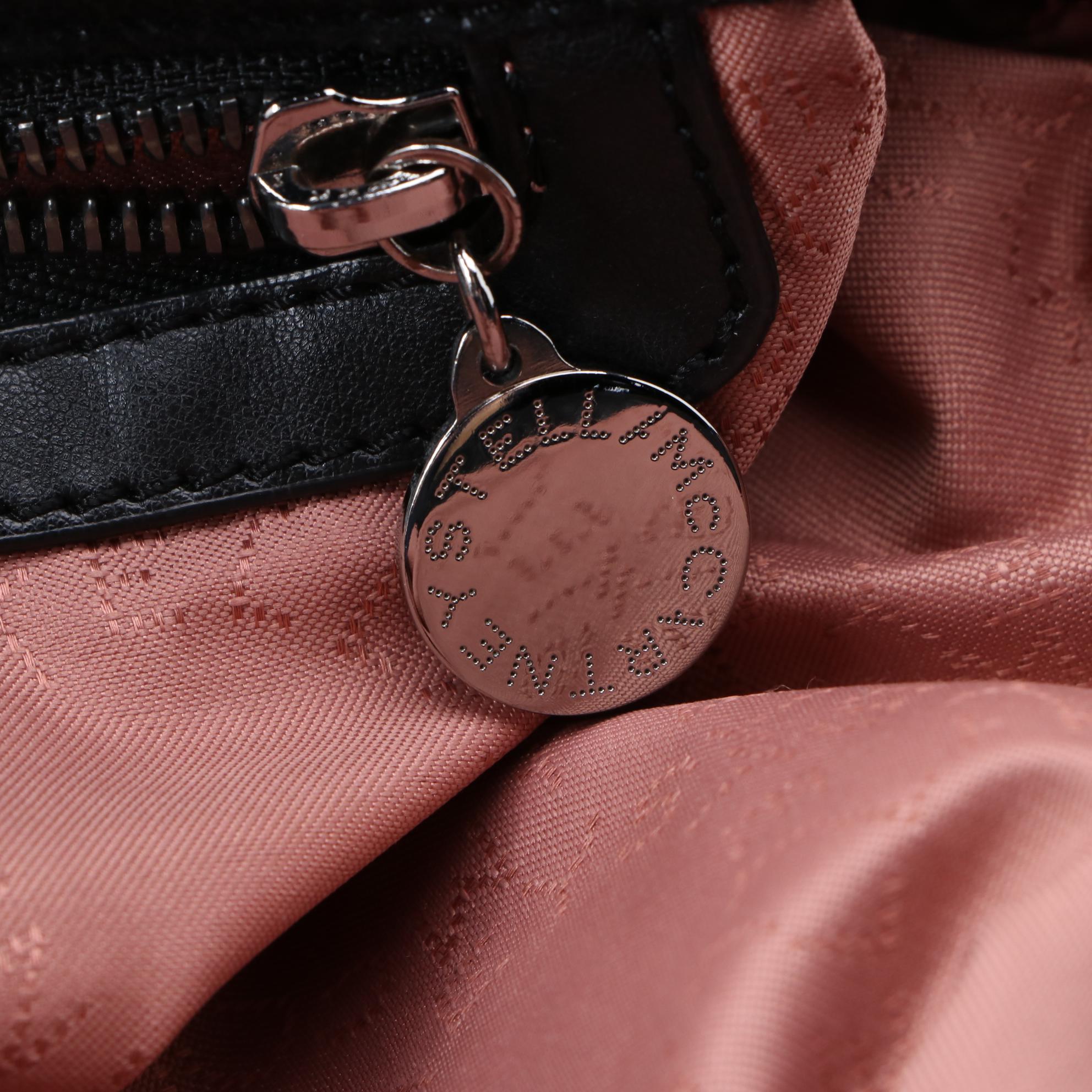 Stella McCartney Falabella Black Shaggy Deer Faux Suede Two-Way Bag