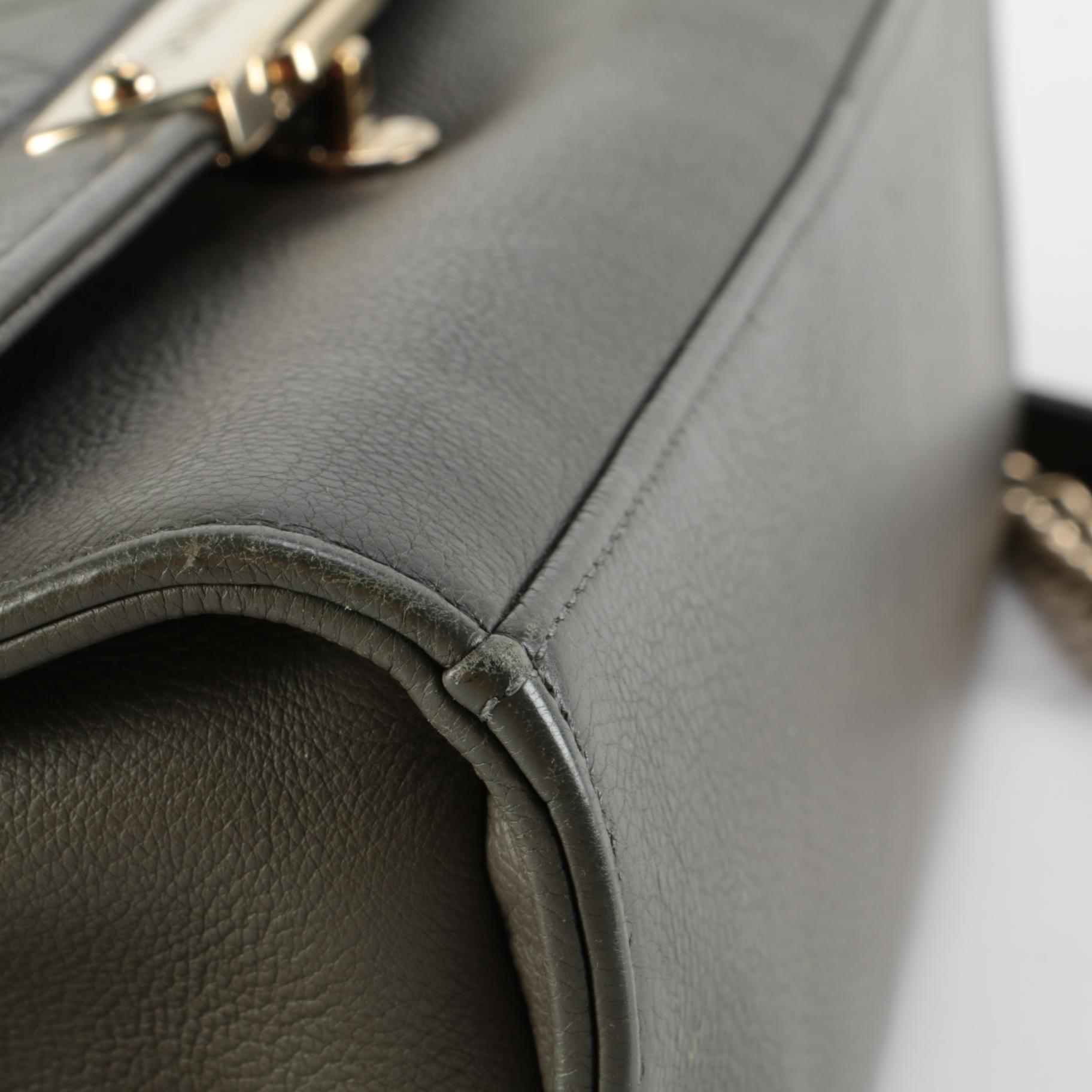 Chanel Large Label Click Flap Bag in Olive Quilted Calfskin