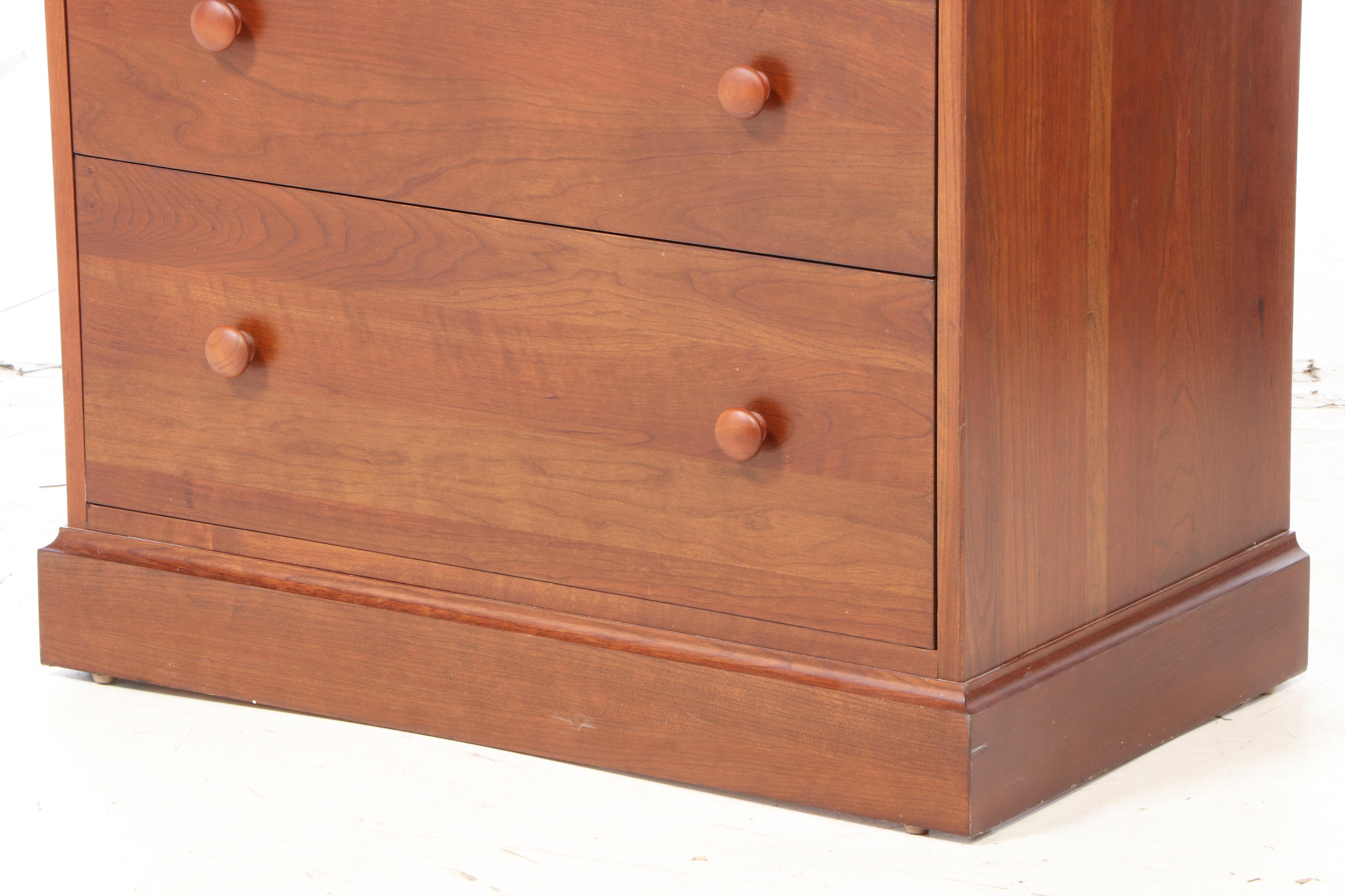 Ethan Allen Walnut Chest of Drawers with Top Cabinet