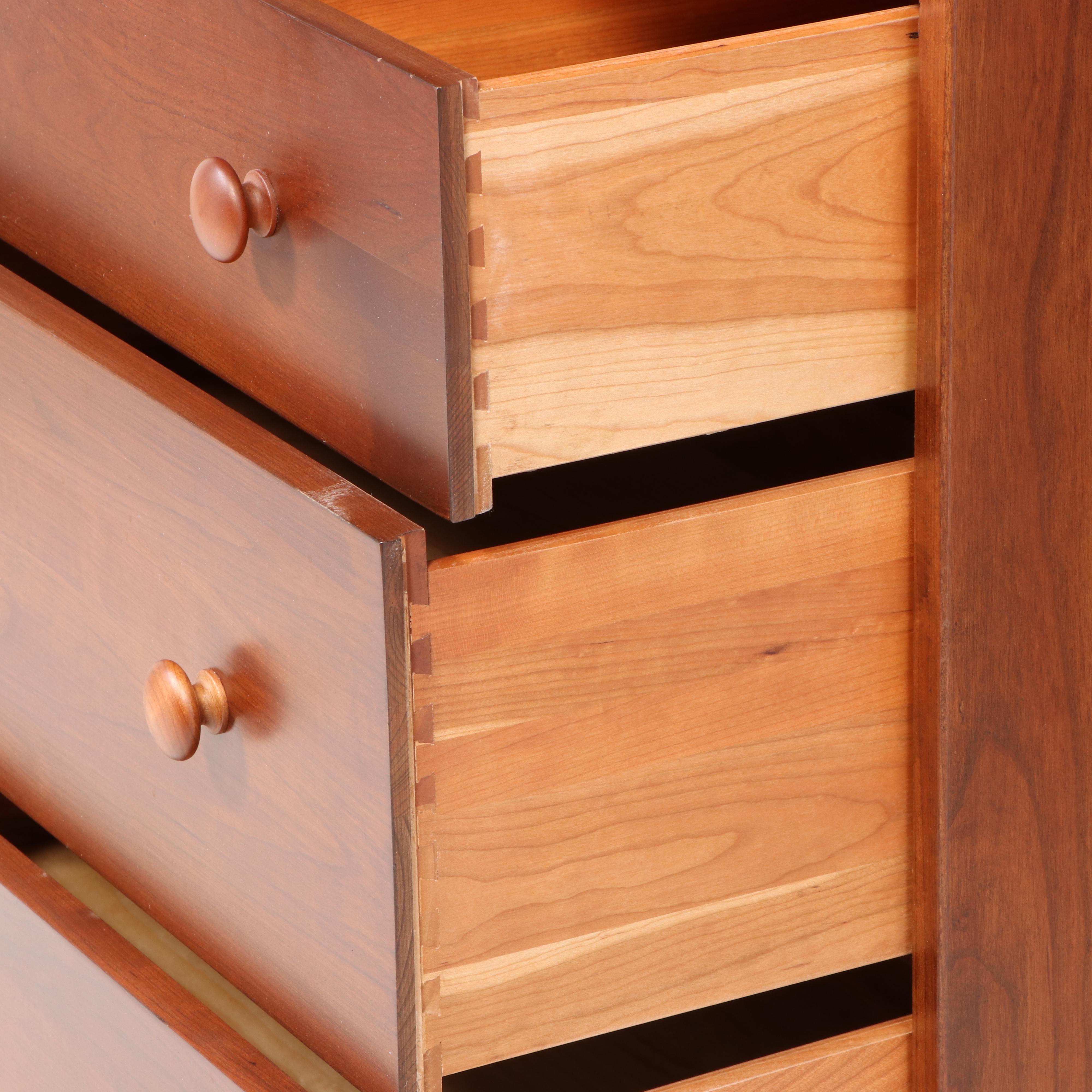 Ethan Allen Walnut Chest of Drawers with Top Cabinet