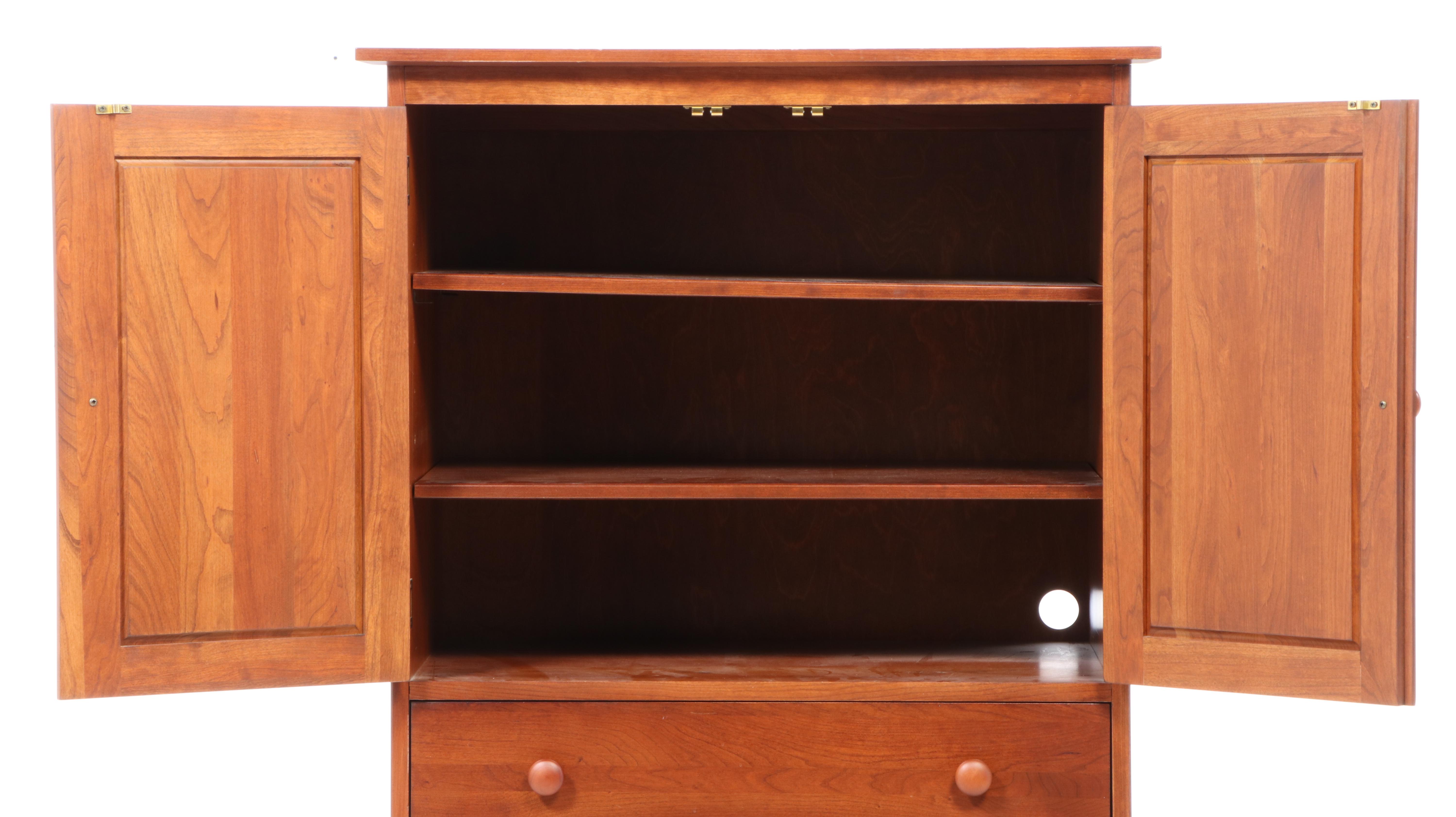 Ethan Allen Walnut Chest of Drawers with Top Cabinet