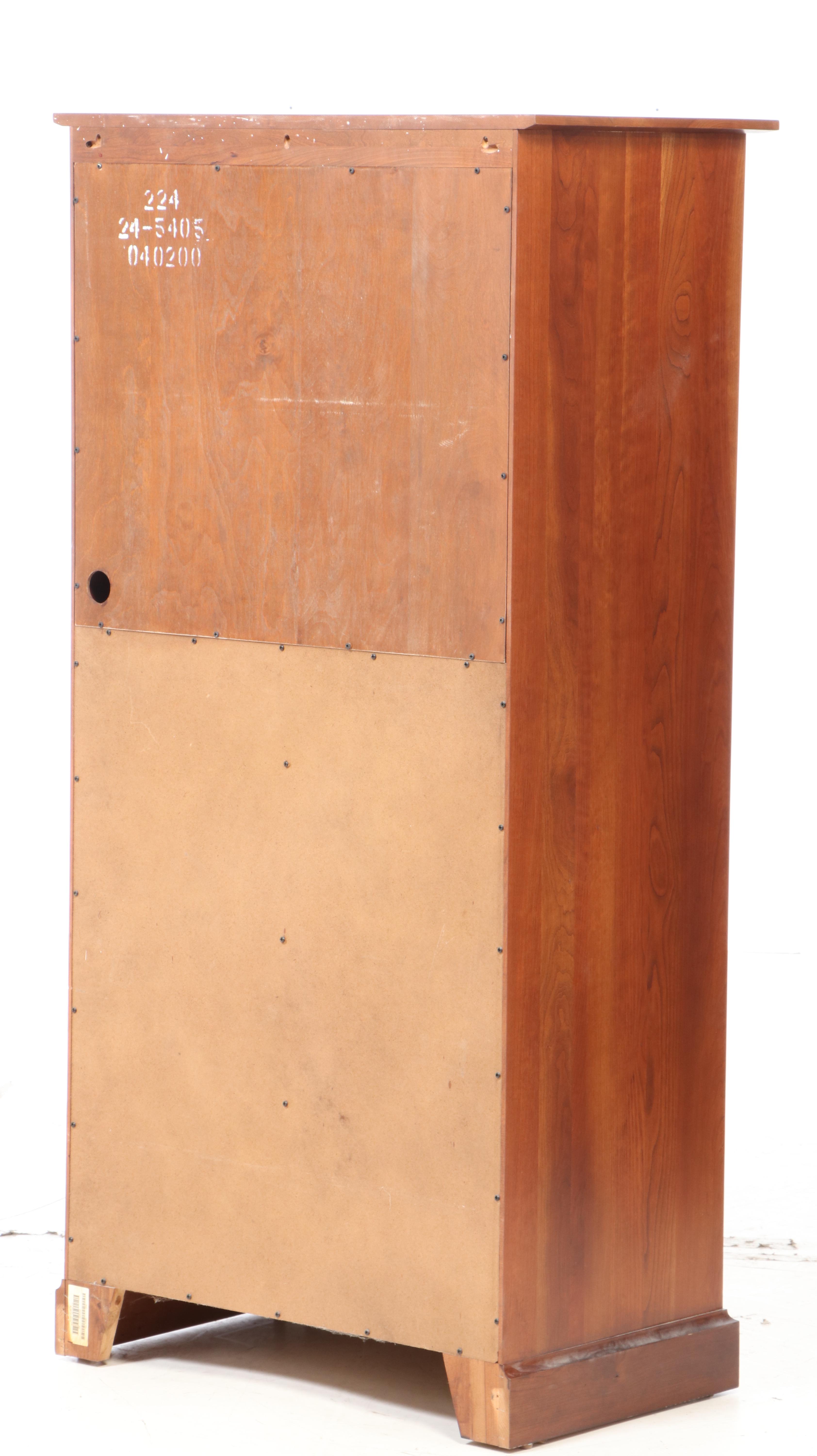 Ethan Allen Walnut Chest of Drawers with Top Cabinet