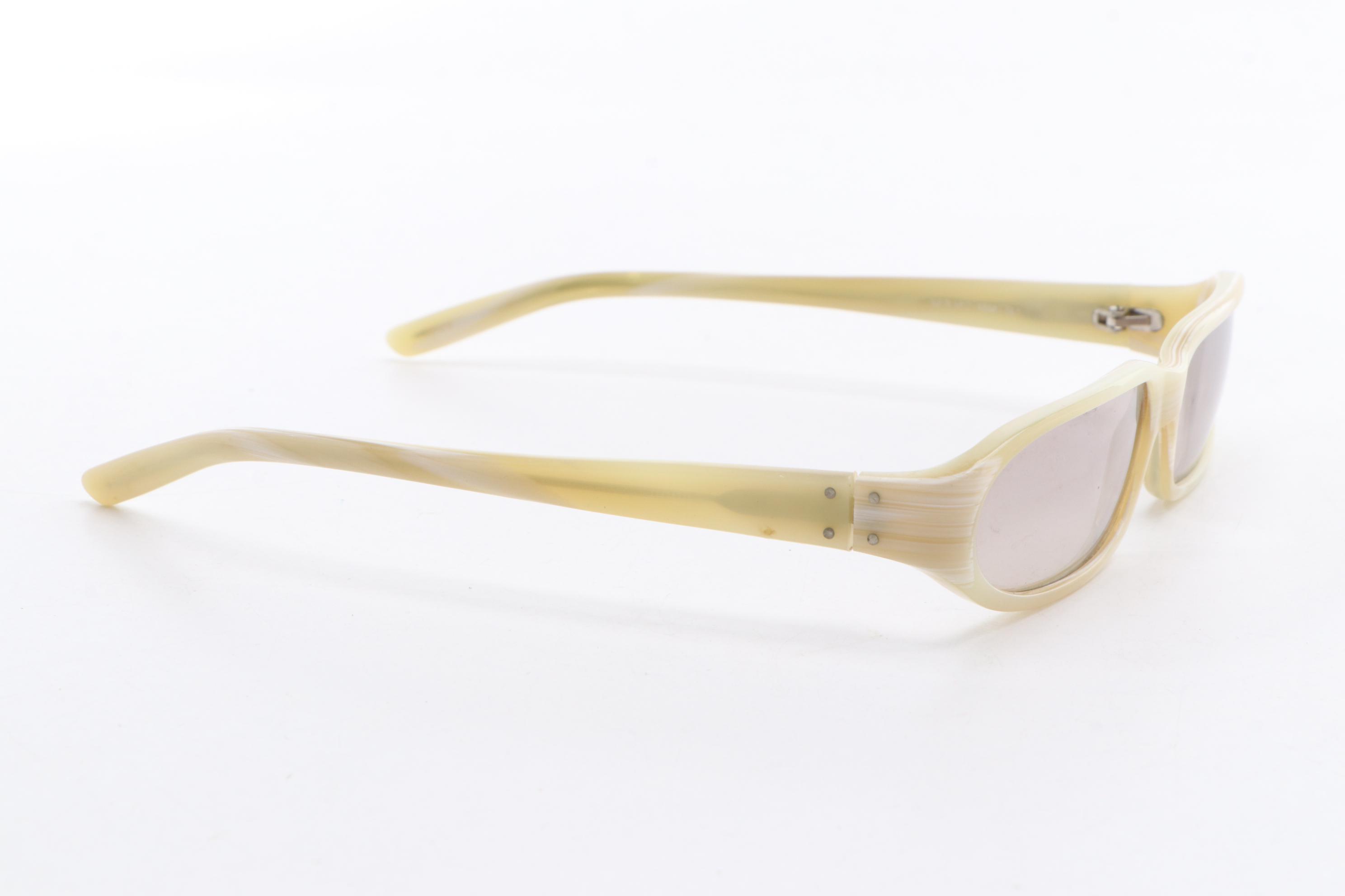 Men's Prada SPR 10C Beige Oval Sunglasses, 1990s