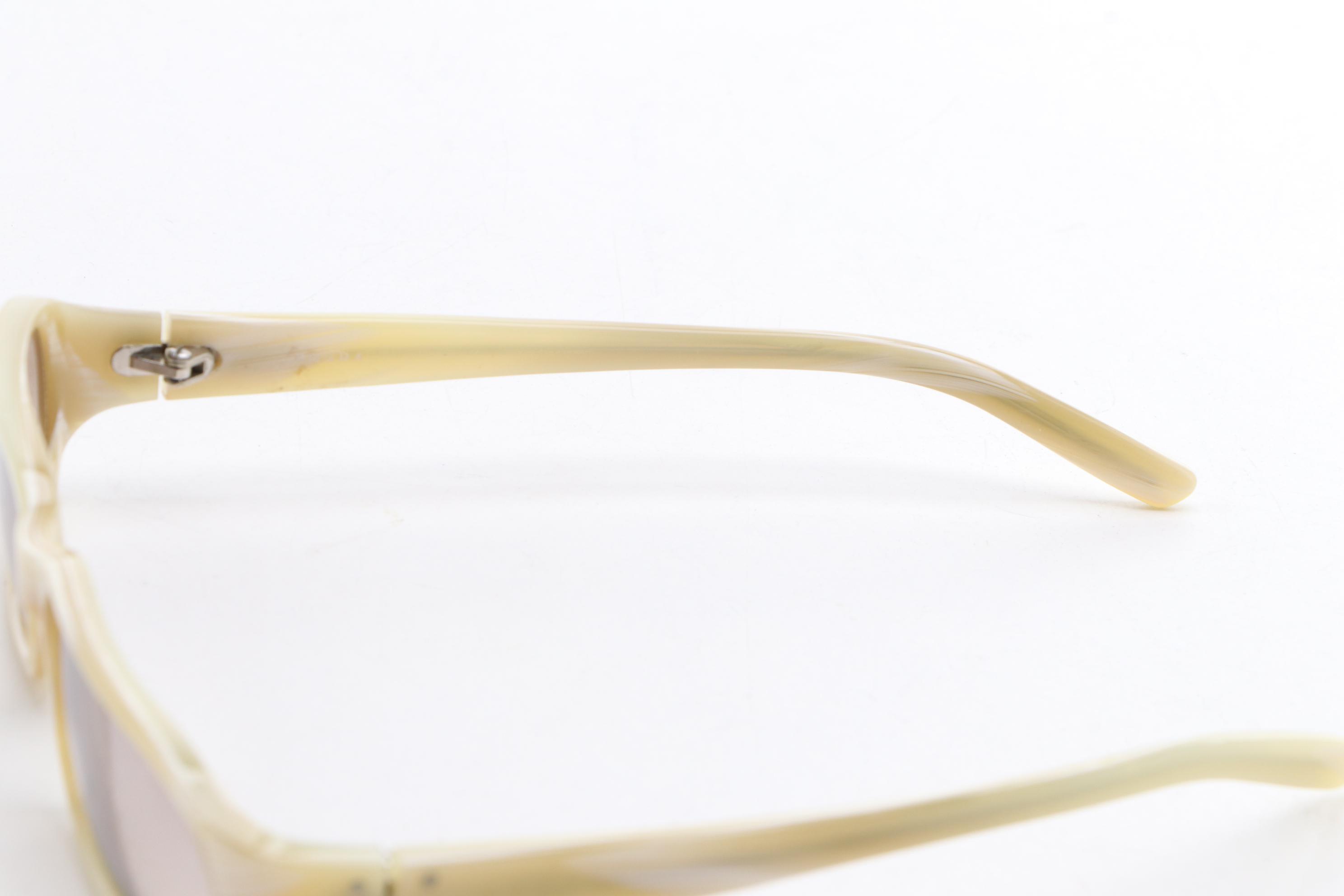 Men's Prada SPR 10C Beige Oval Sunglasses, 1990s