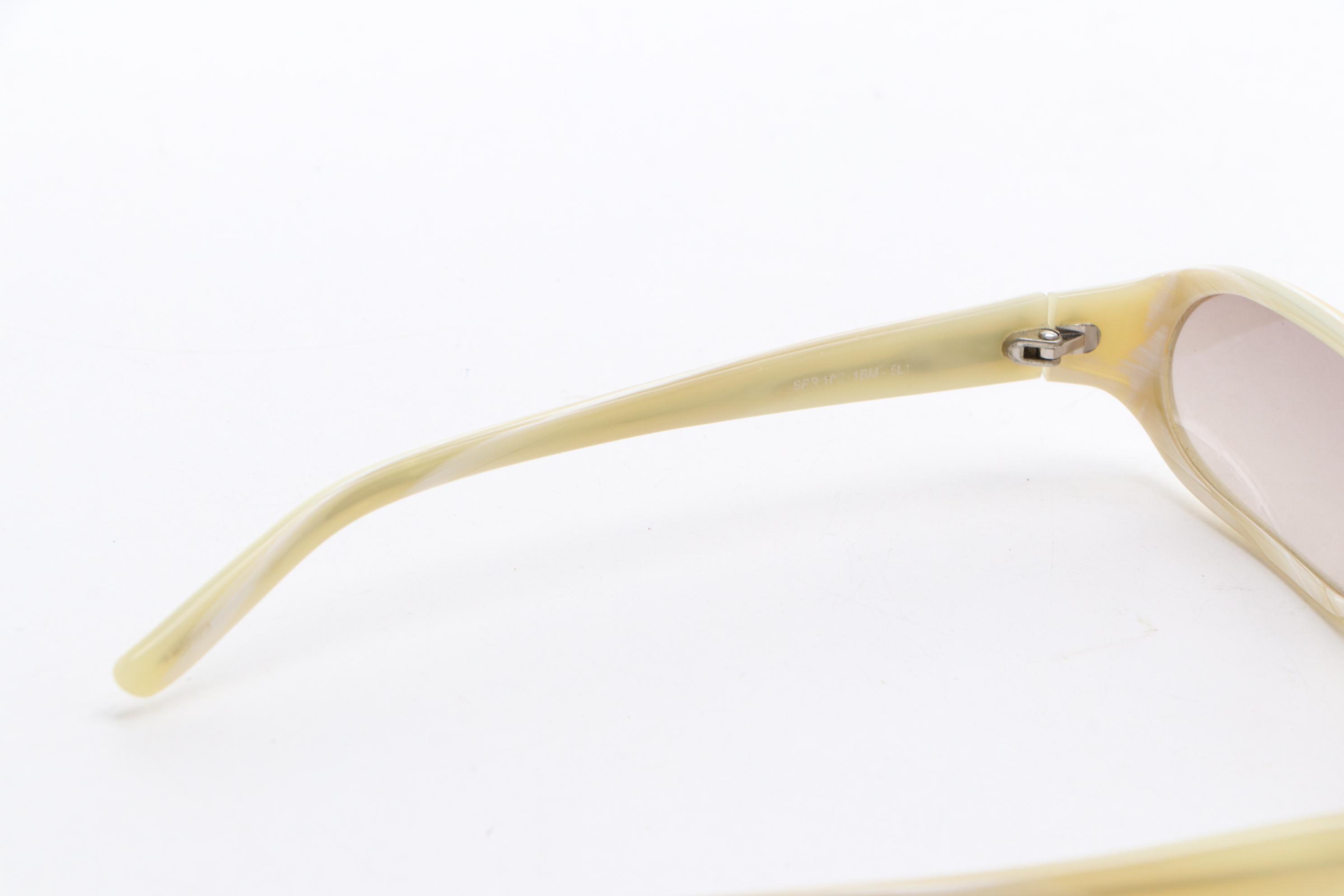 Men's Prada SPR 10C Beige Oval Sunglasses, 1990s