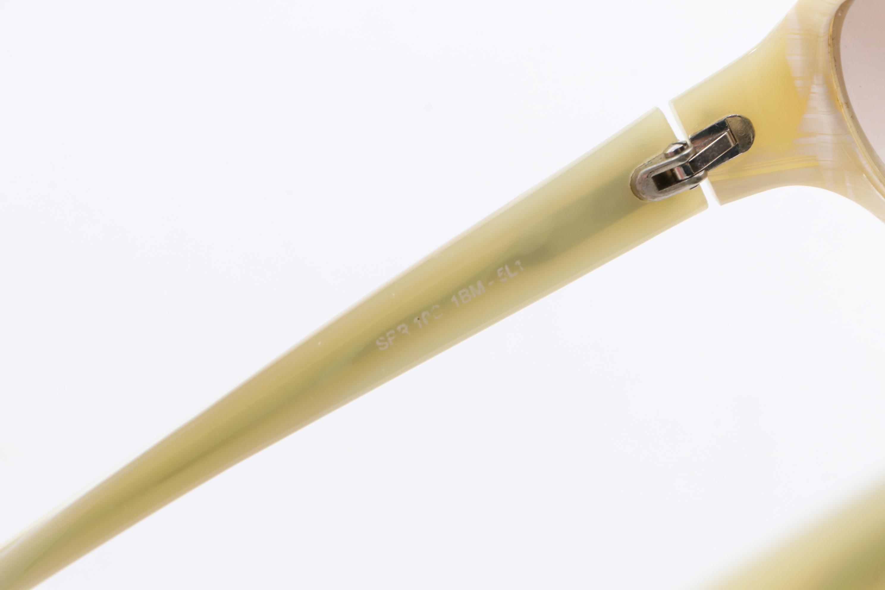 Men's Prada SPR 10C Beige Oval Sunglasses, 1990s