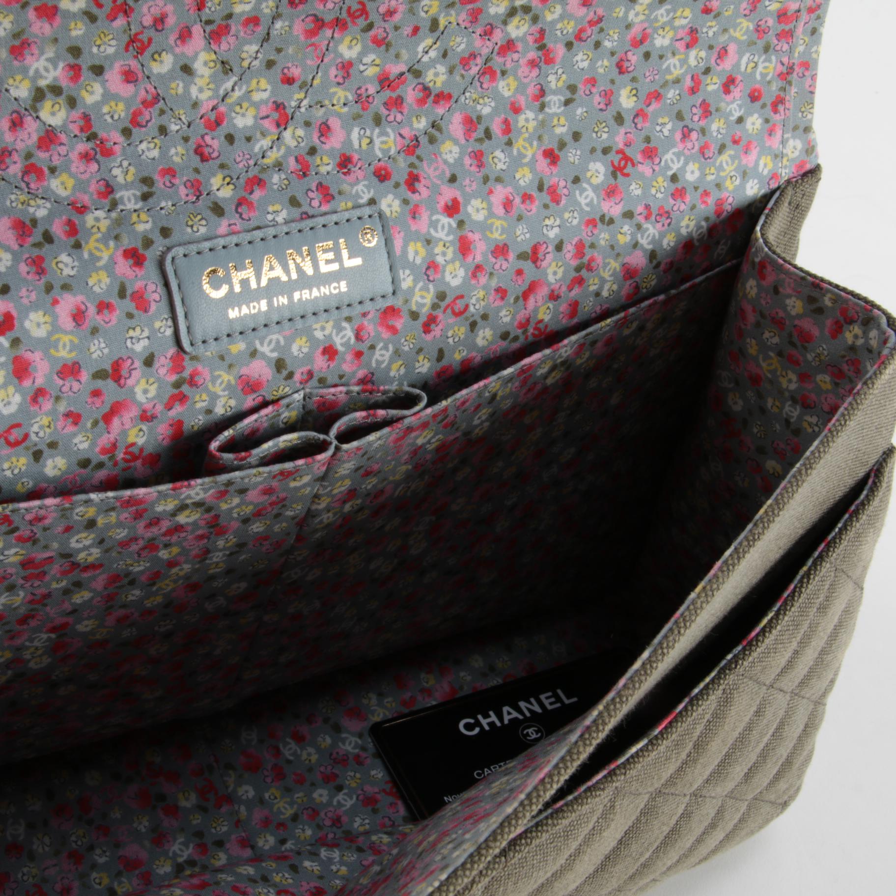 Chanel Cuba Charms Medium Double Flap Bag in Khaki Quilted Canvas