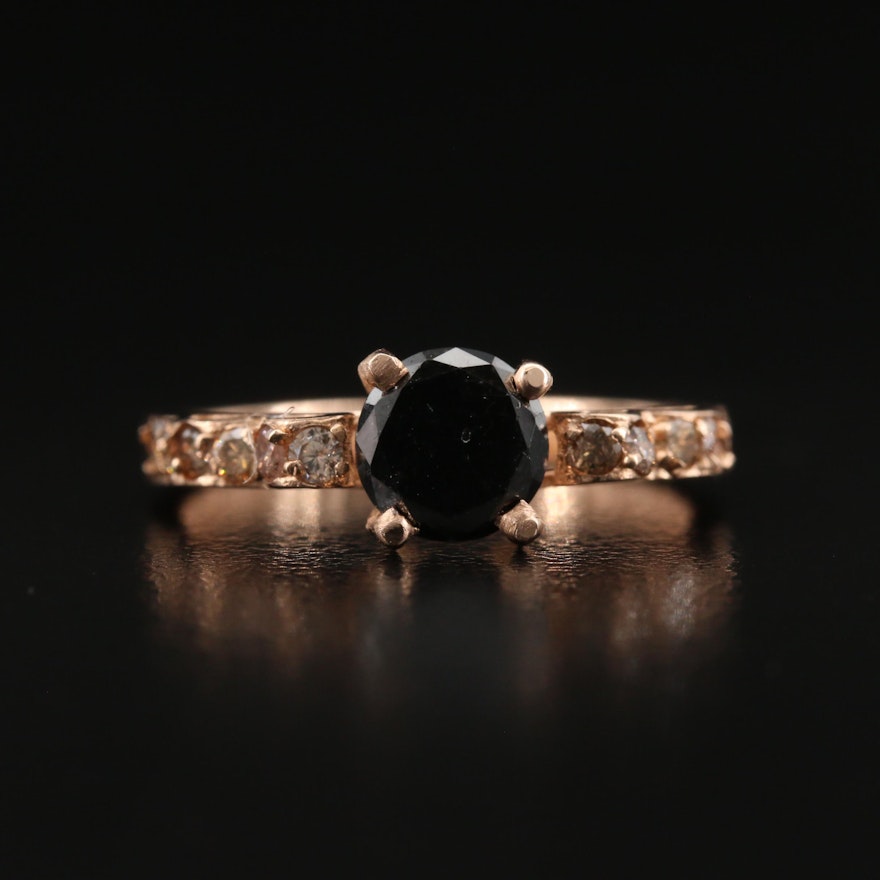 14K 1.10 CTW Rose Gold Diamond Ring