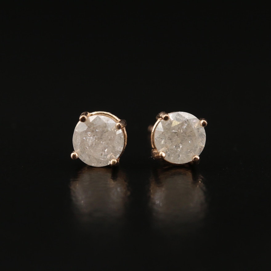 14K Rose Gold 0.85 CTW Diamond Stud Earrings