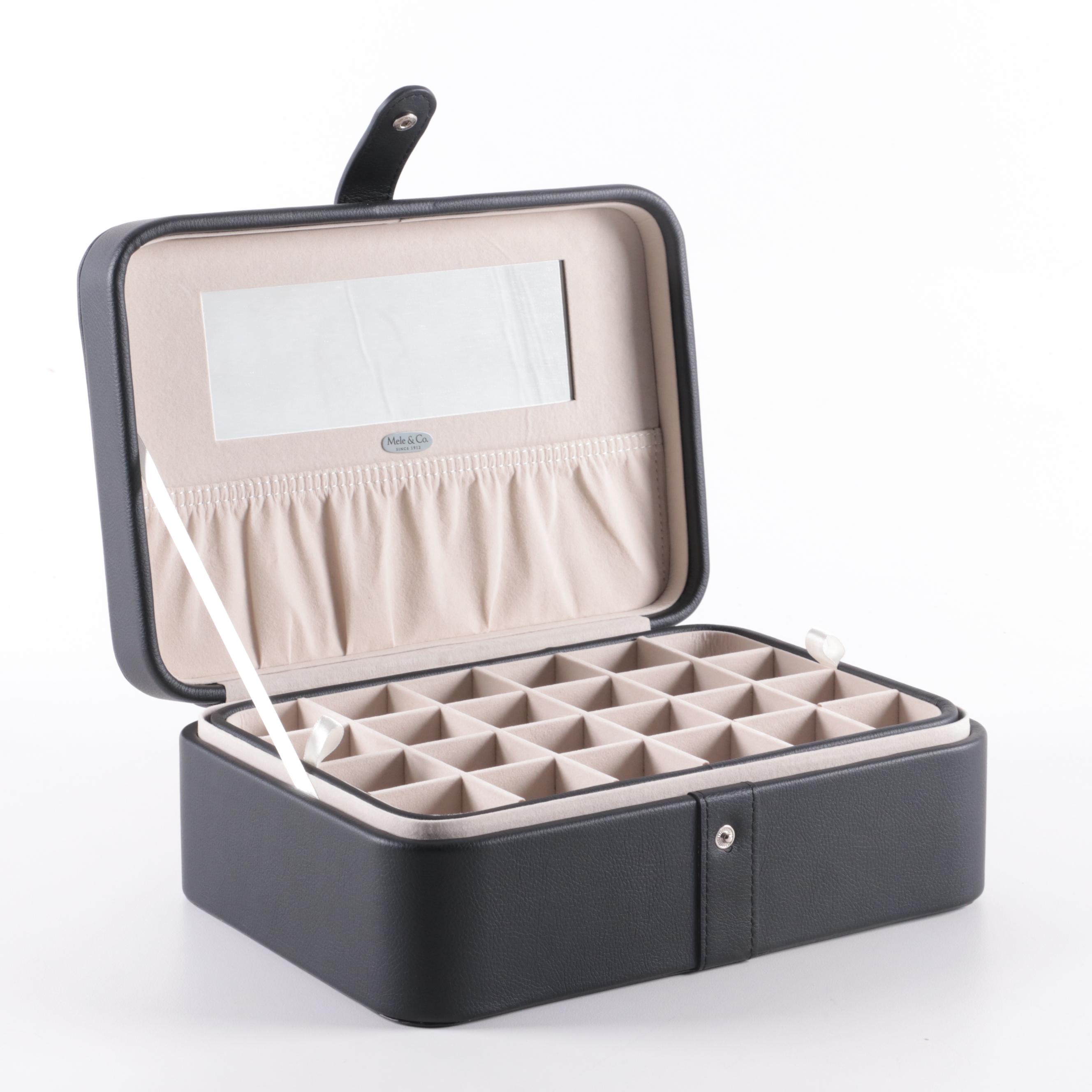 Mele & Co Cherry Finish Watch Case with "Lila" Jewelry Box