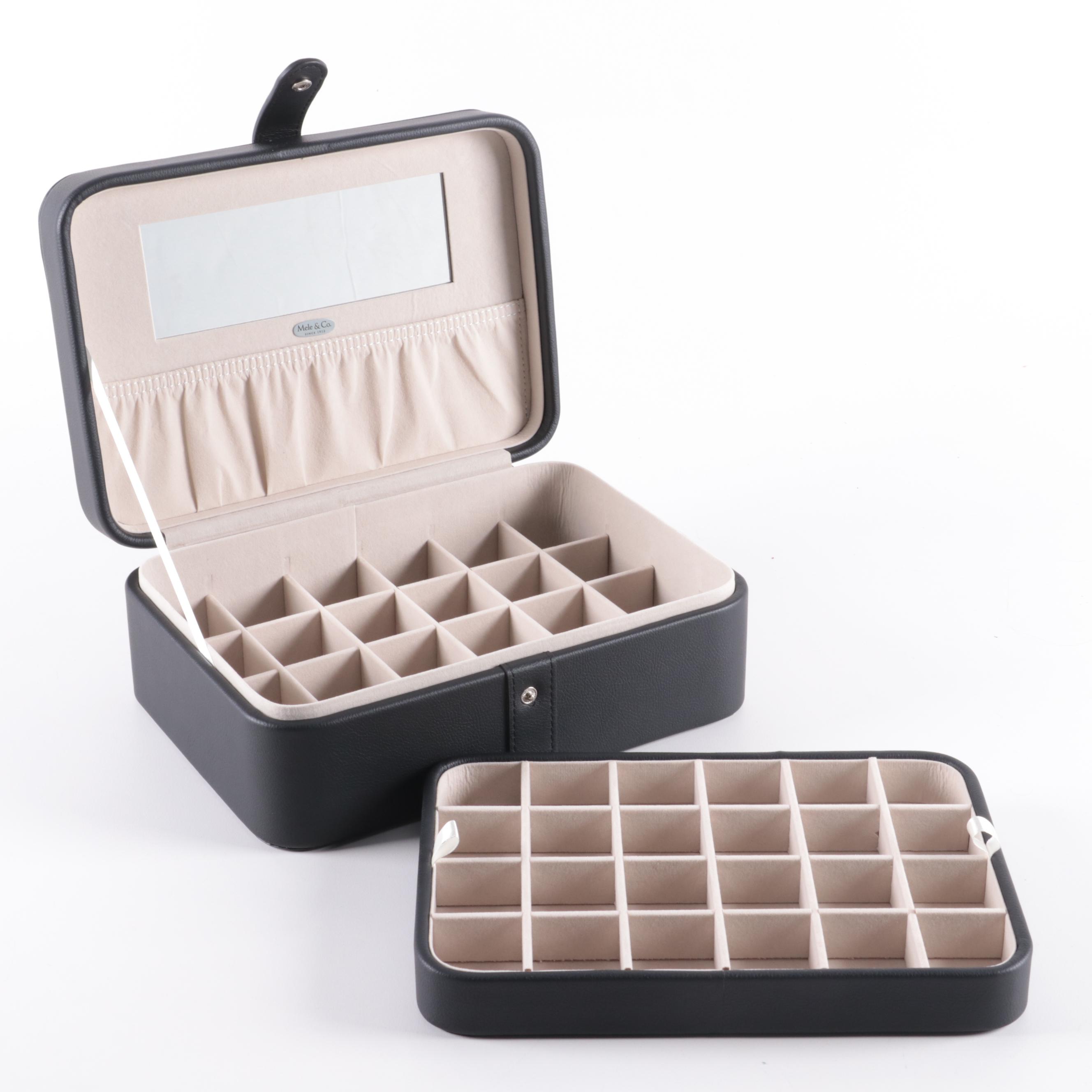 Mele & Co Cherry Finish Watch Case with "Lila" Jewelry Box