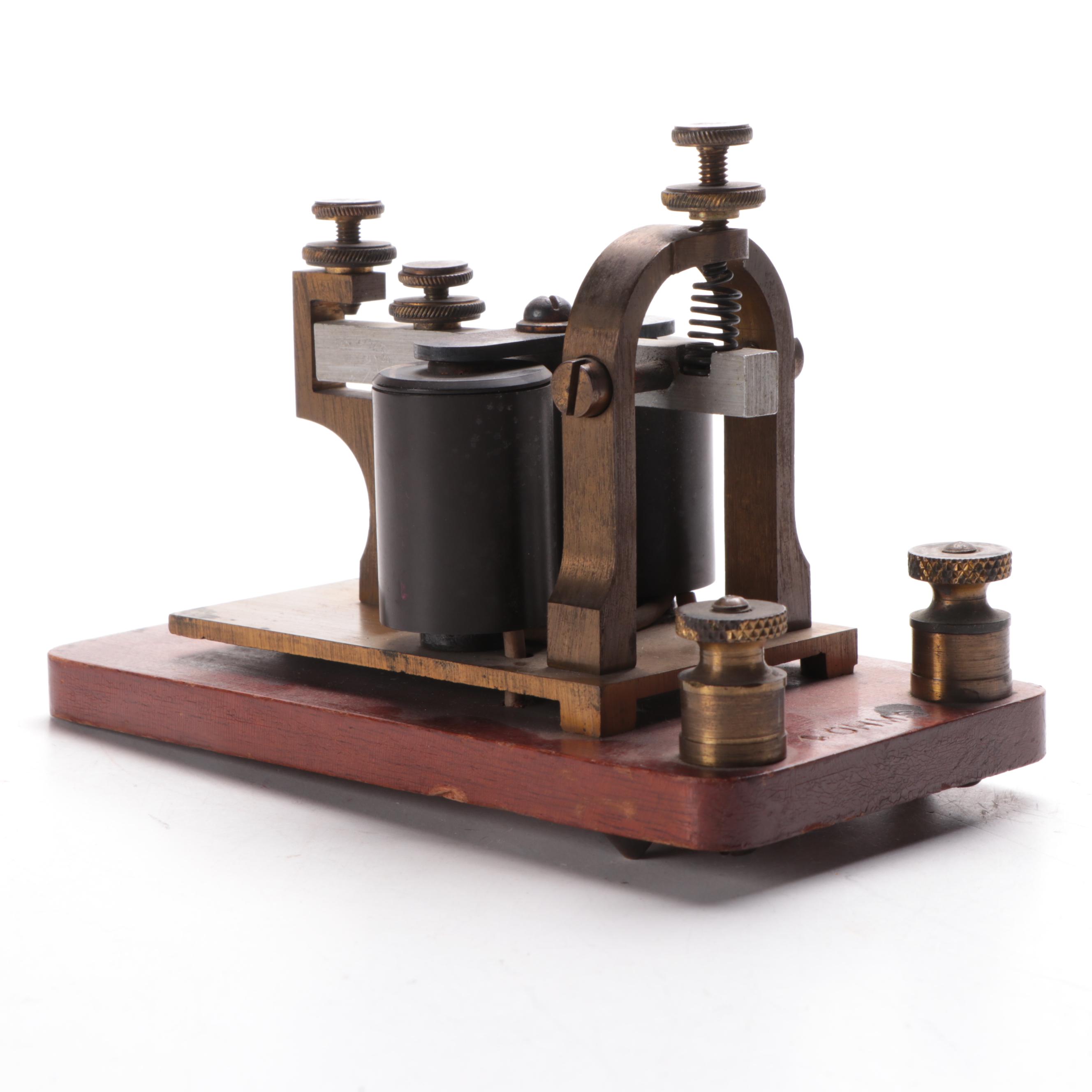 Manhattan Electric Supply Co. 4 Ohms Morse Code Telegraph Sounder, Late 19th C.